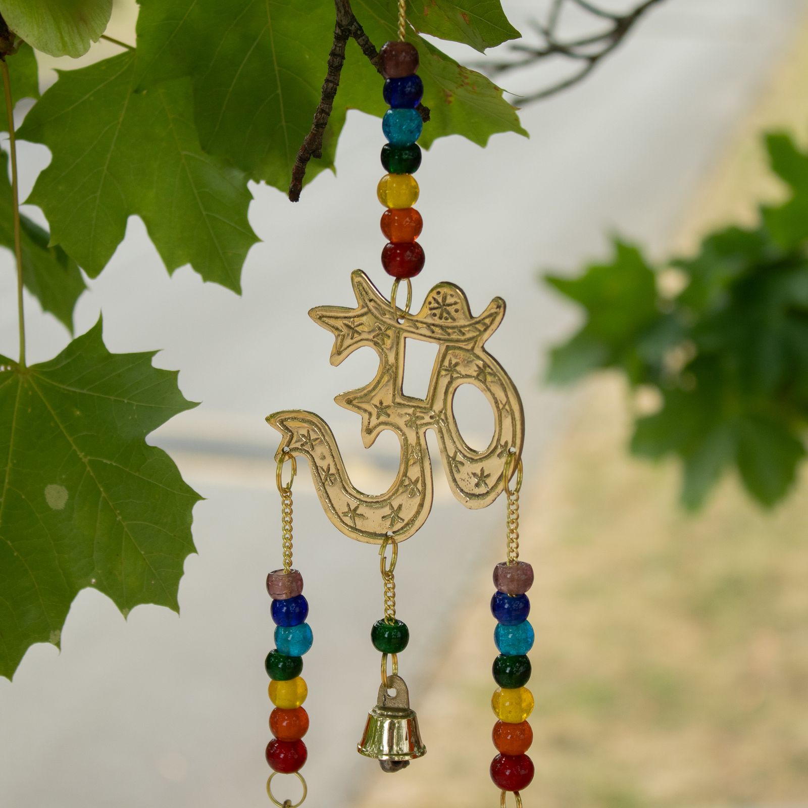 Campanas Indias - Om con Chakra - 7 Campanas - 9,5x32cm - Imagen 7