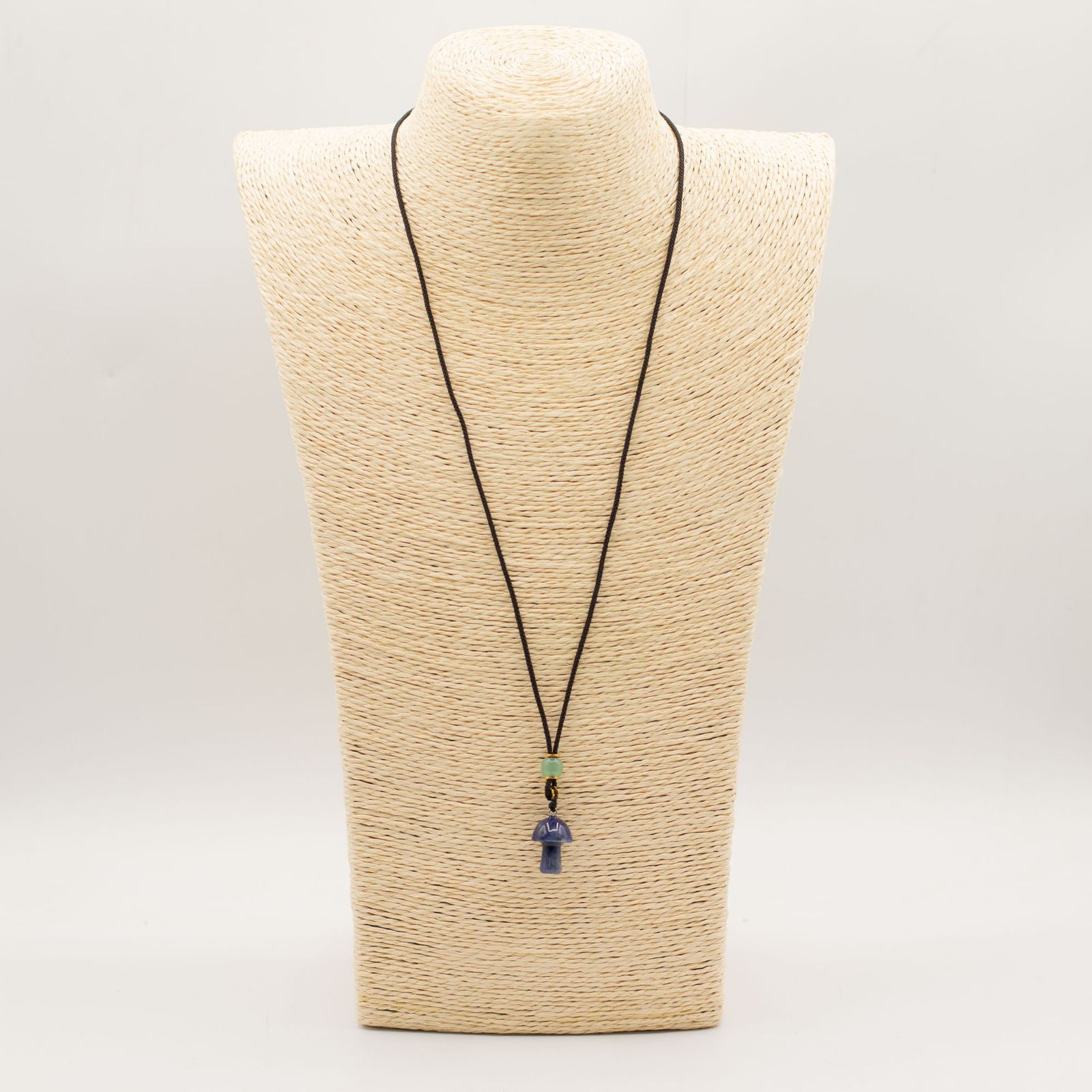 Collar de cuerda Colgante de piedra preciosa - Hongo de sodalita - Imagen 2