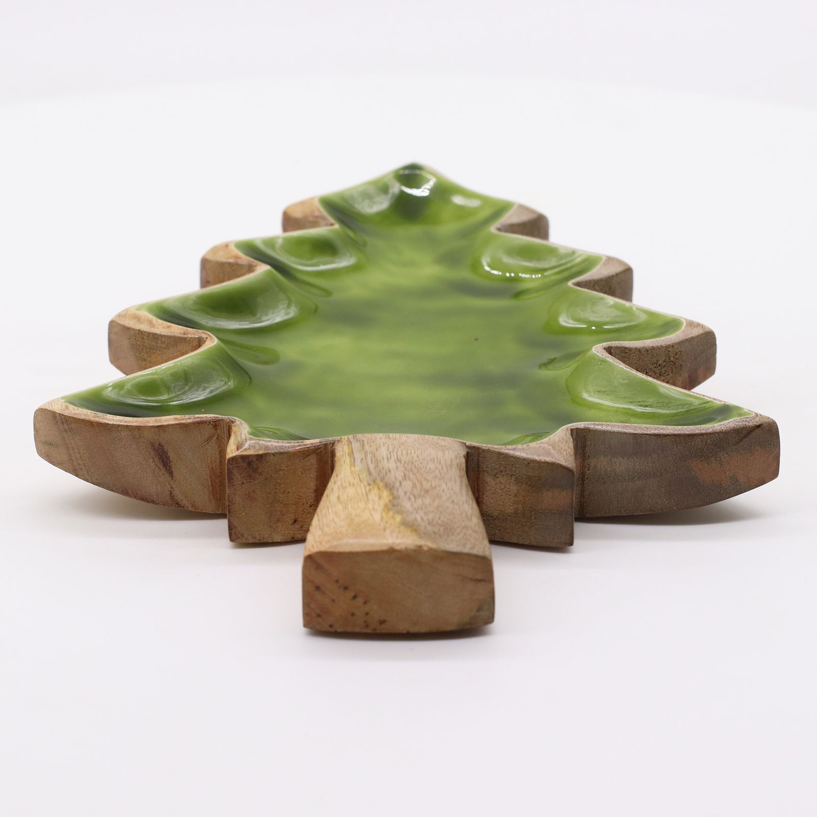 Perdido en el bosque - Tazón de madera esmaltada con diseño de árbol - 25x19 cm - Imagen 5