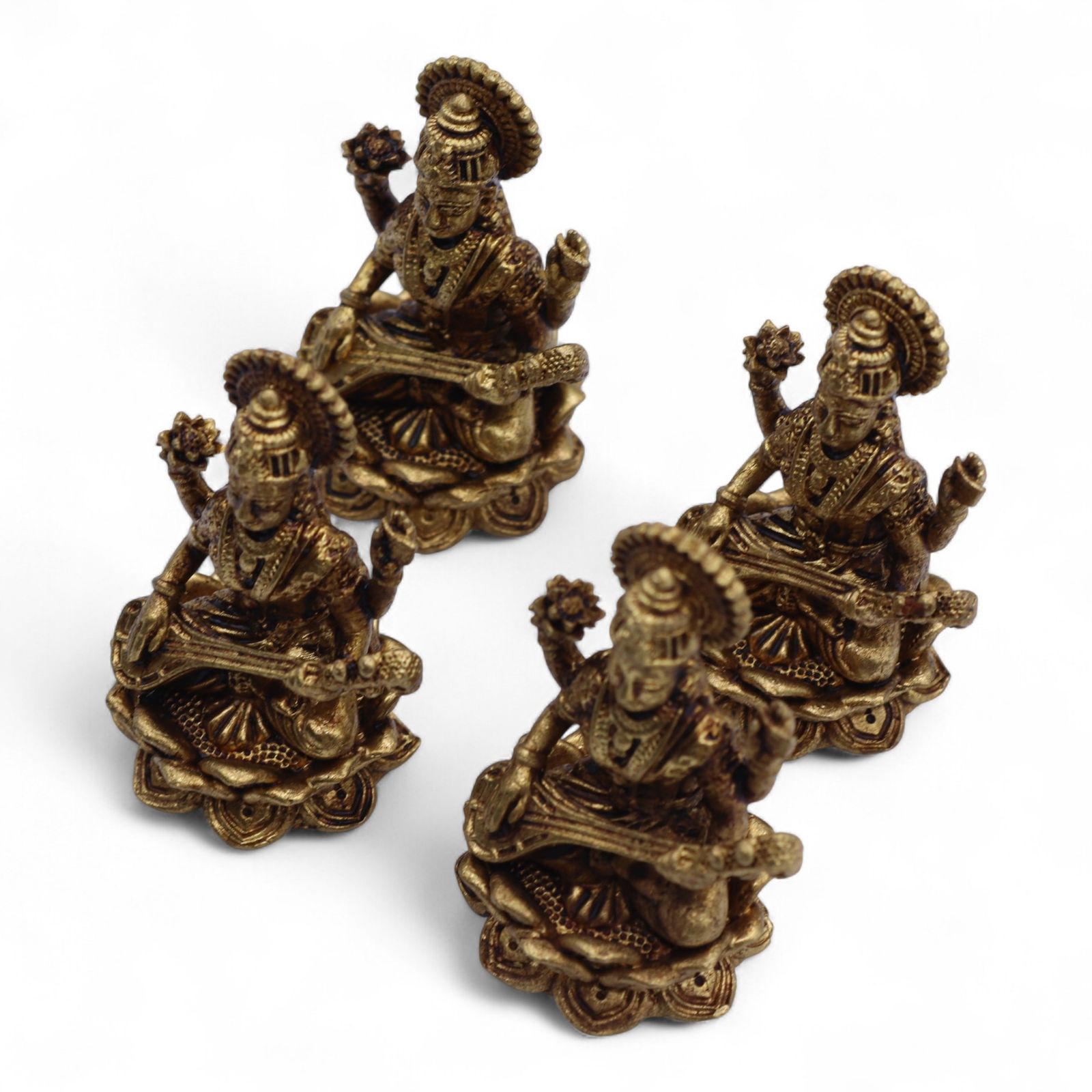 Dioses en miniatura de latón - Sarswati (52 g) - 49 mm - Imagen 6