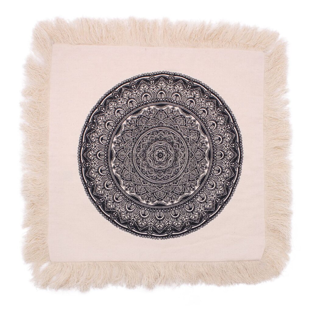 Cojín Mandala Tradicional - 45x45cm - negro