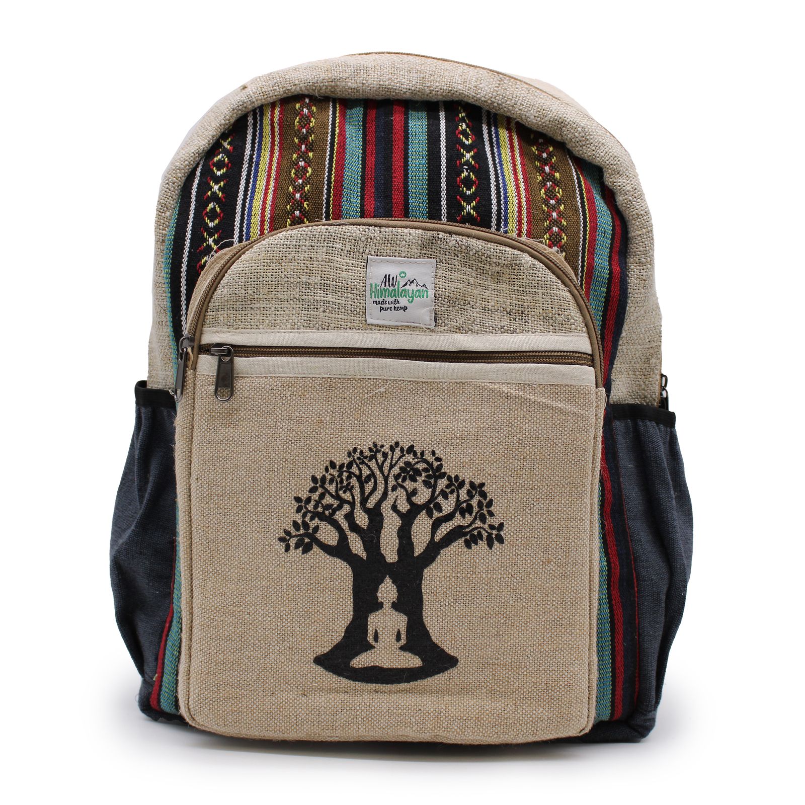 Mochila Grande De Cáñamo - Bohdi Tree Design - Imagen 3