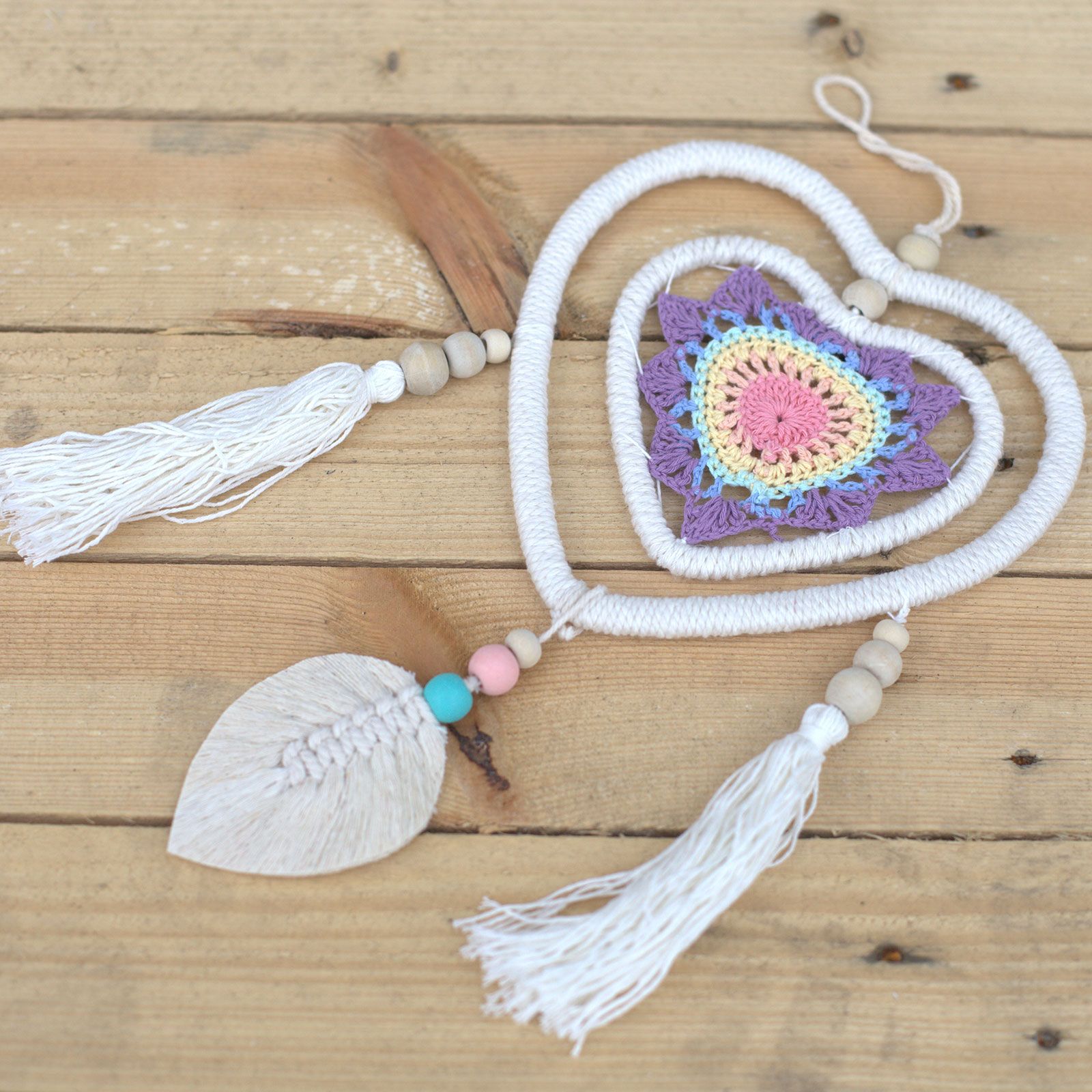 Atrapasueños - Corazón Multicolor Mediano - Imagen 4