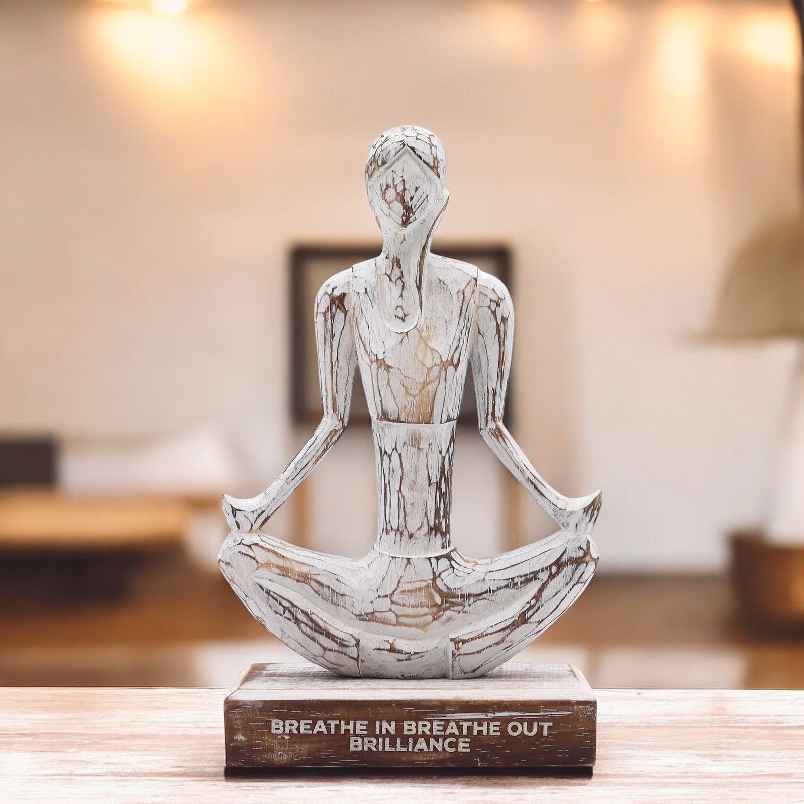 Yoga Mujer de Madera - Encalada - Postura Fácil - Inspira Espira Brillo - Imagen 2