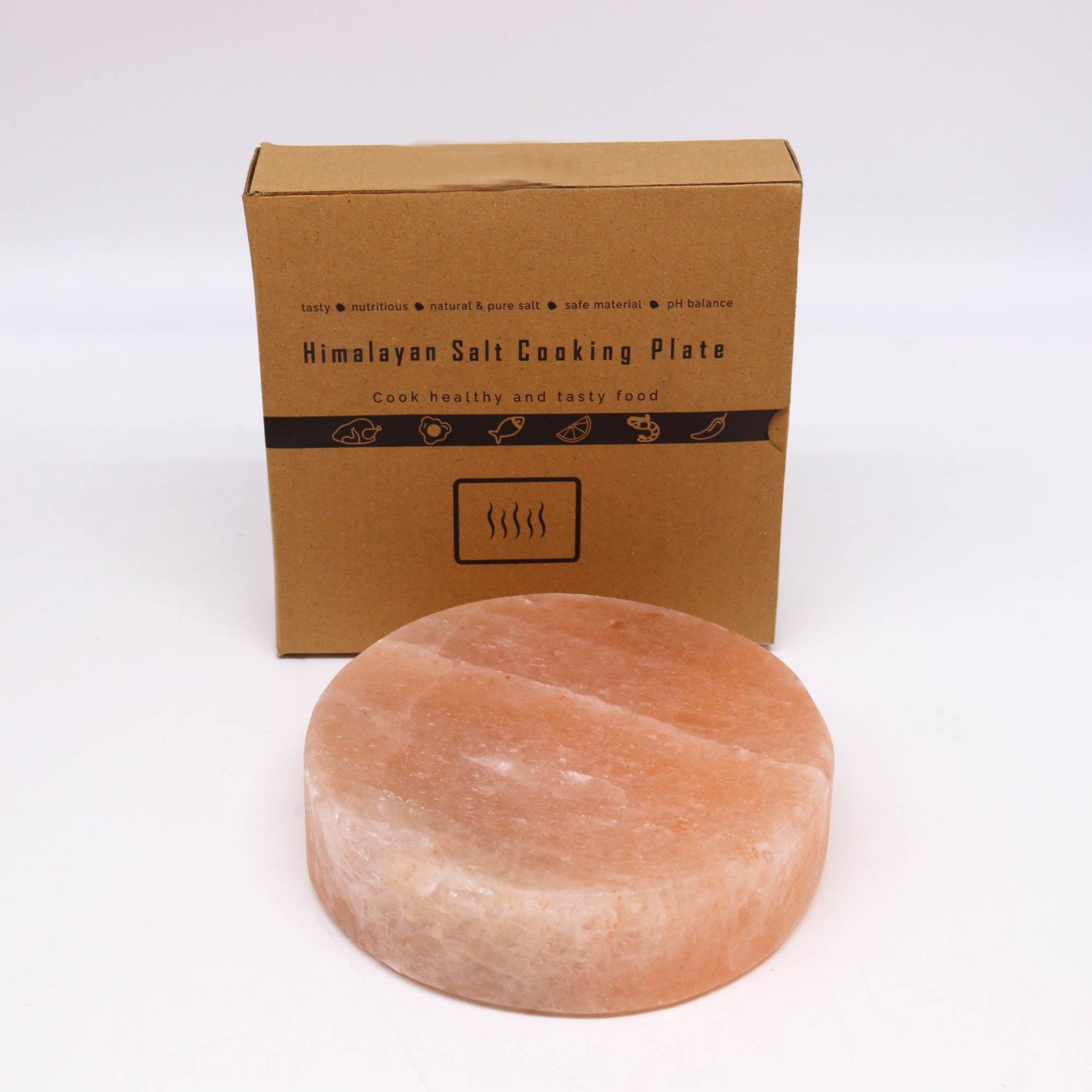 Plato de cocina con sal del Himalaya - Redondo - 20x20x5cm - Imagen 3