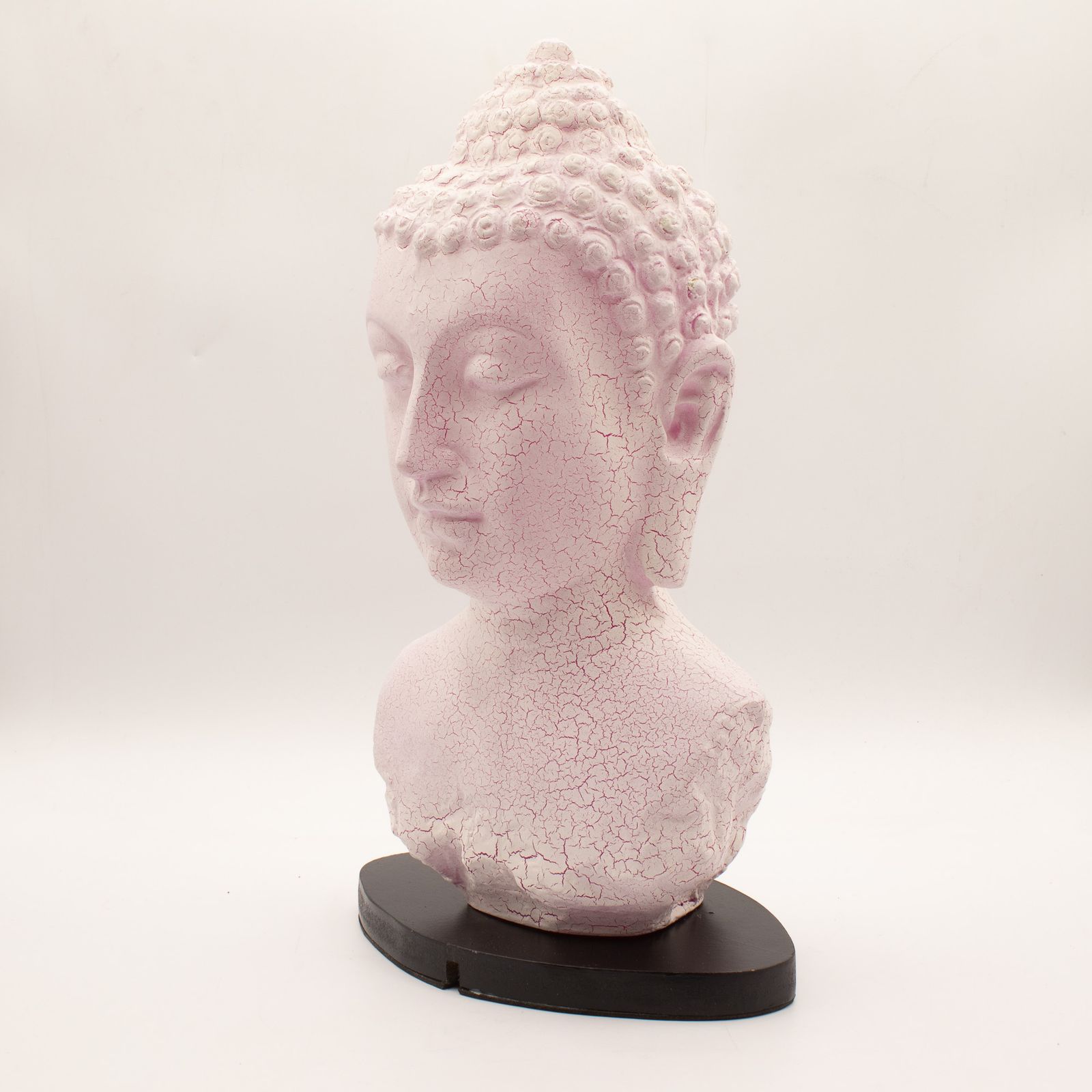 Lámpara de busto de Buda craquelado en color cereza - base oval - Imagen 7