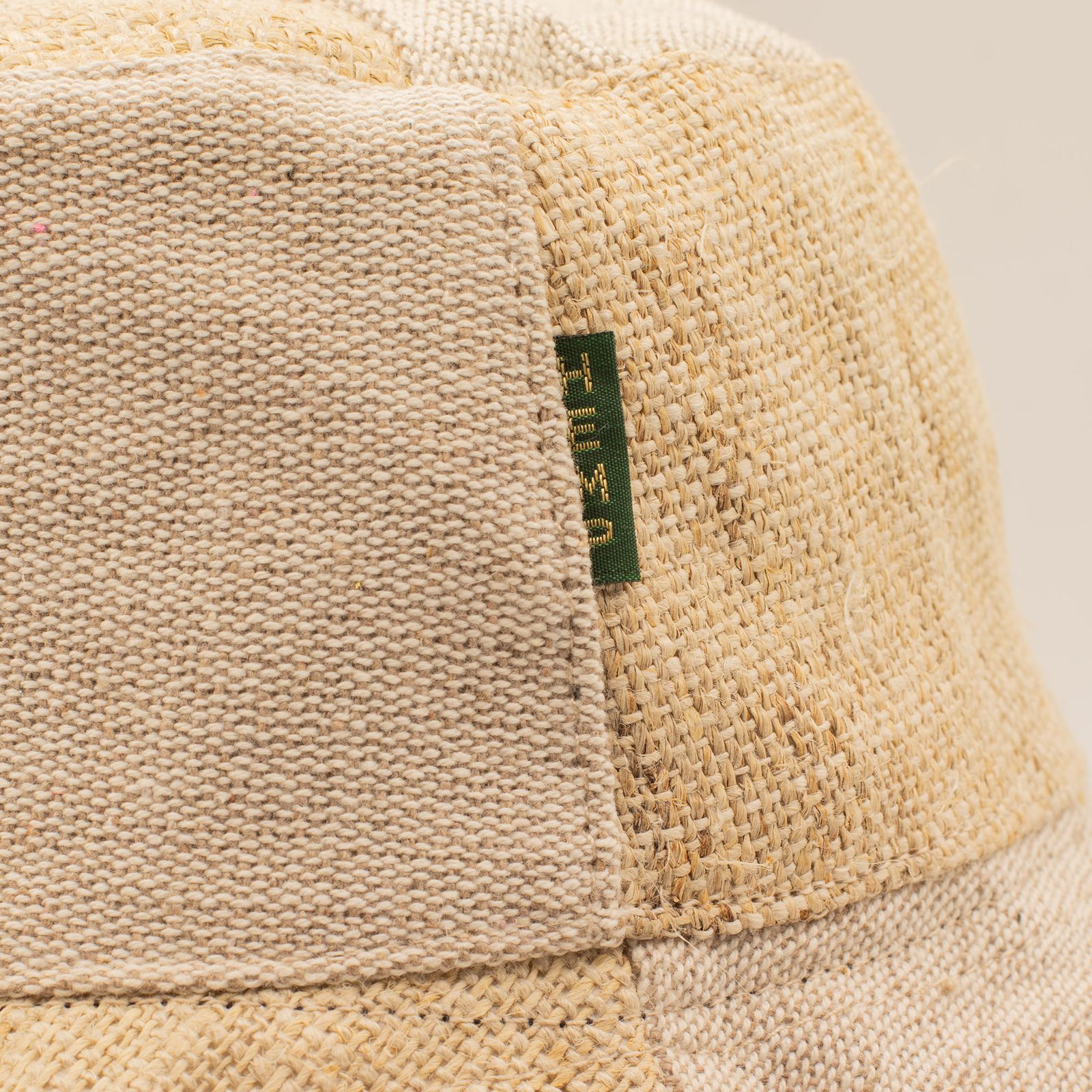Sombrero de festival boho de cáñamo y algodón con parches - Natural - Imagen 2