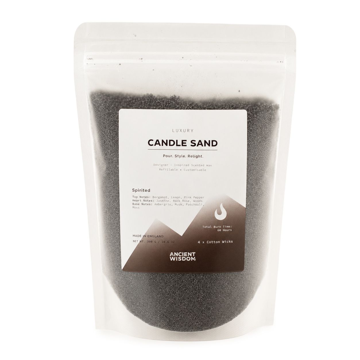 Vela perfumada Arena - Negro - con carácter - 300 g - Imagen 2
