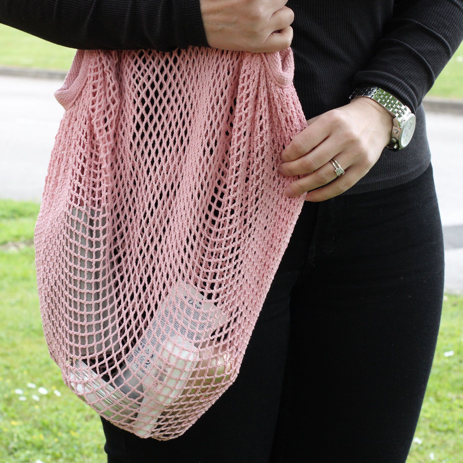 Bolsa de Malla de Algodón Puro - Rosa - Imagen 6