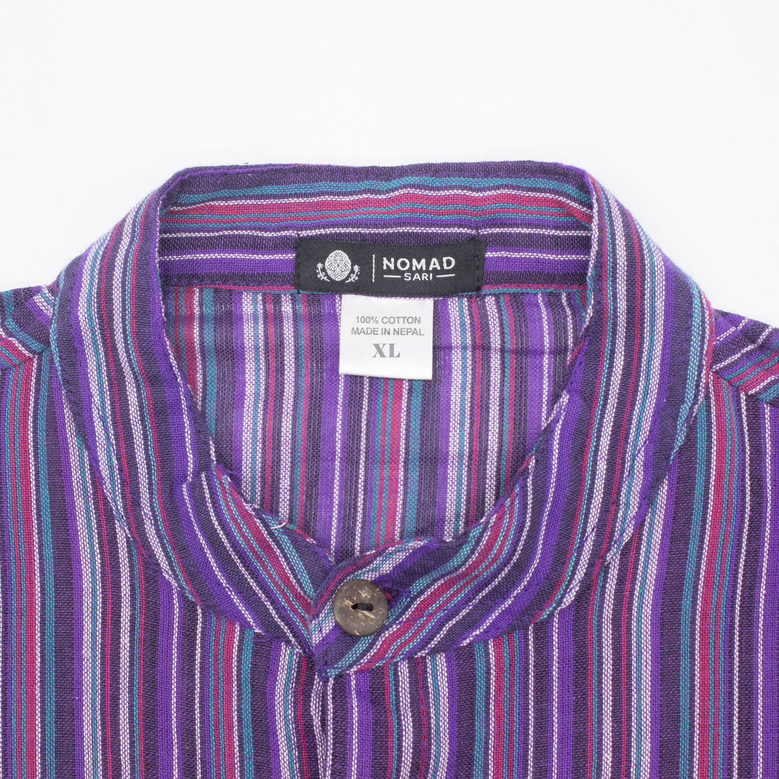 Nomad Sari Grandad Shirt - Negro Púrpura - XL - Imagen 8