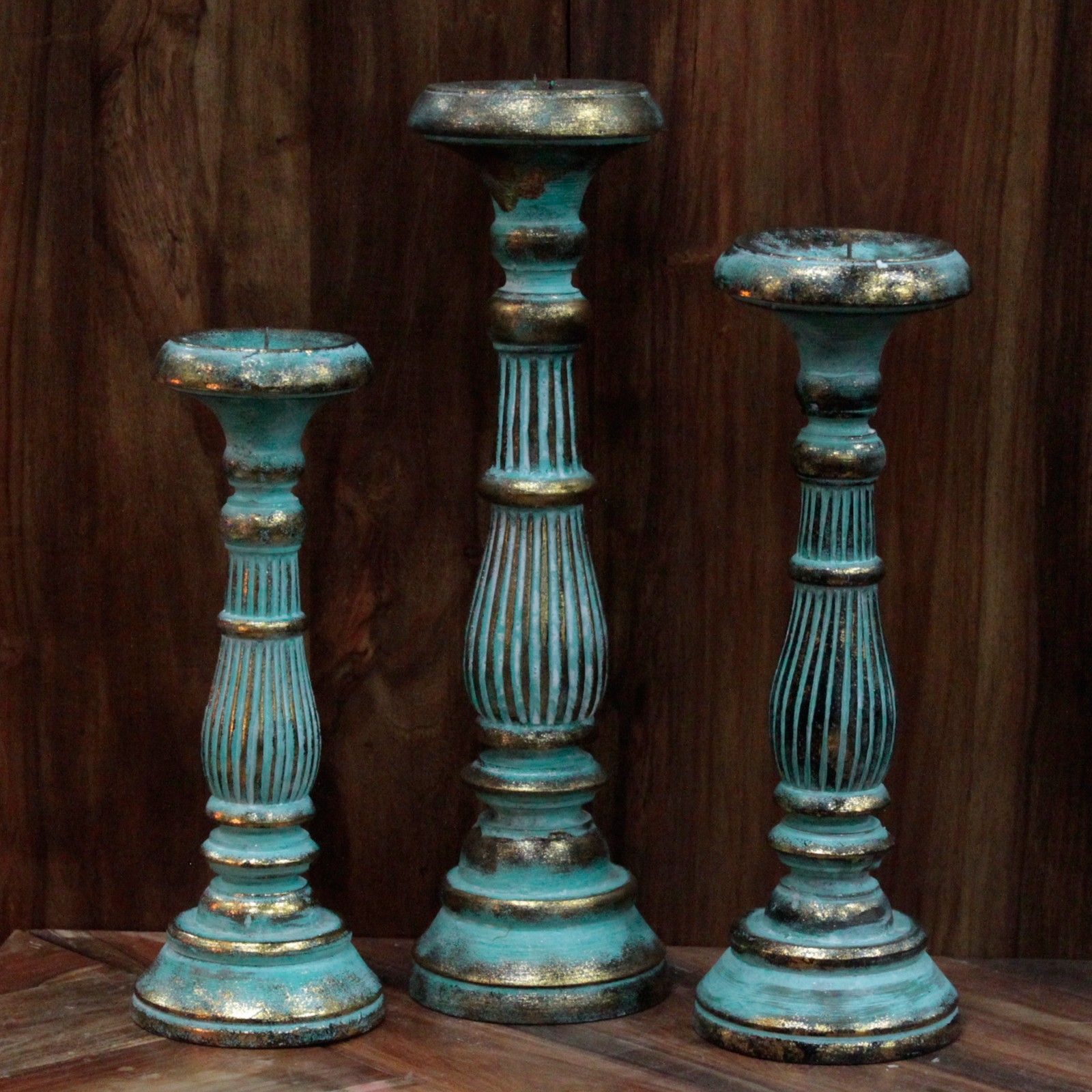 Candelabro Pequeño - Turquois Gold - Imagen 3