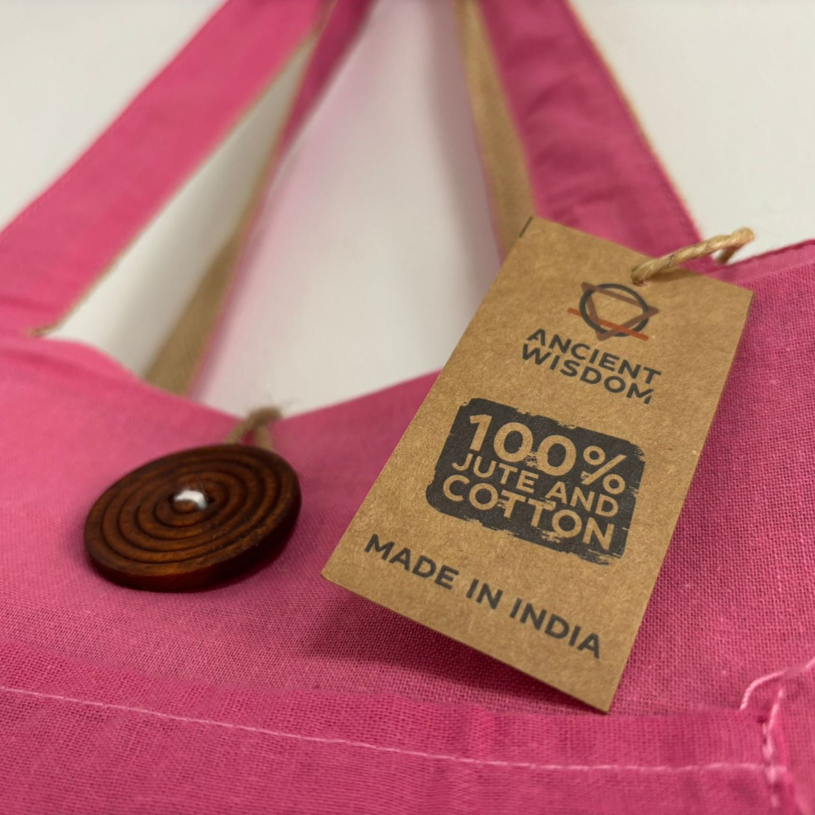 Bolsa Grande Reversible de Yute y Algodón - Rosa (204C) - Imagen 5
