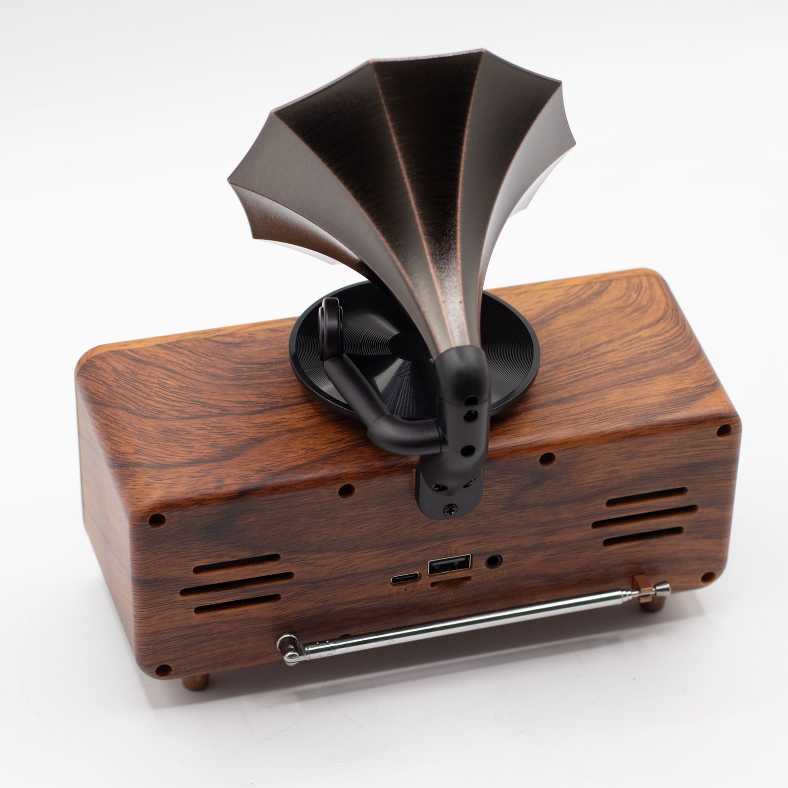 Altavoz de gramófono doble mini retro - Bluetooth - 5,4 vatios x 2 - Imagen 3