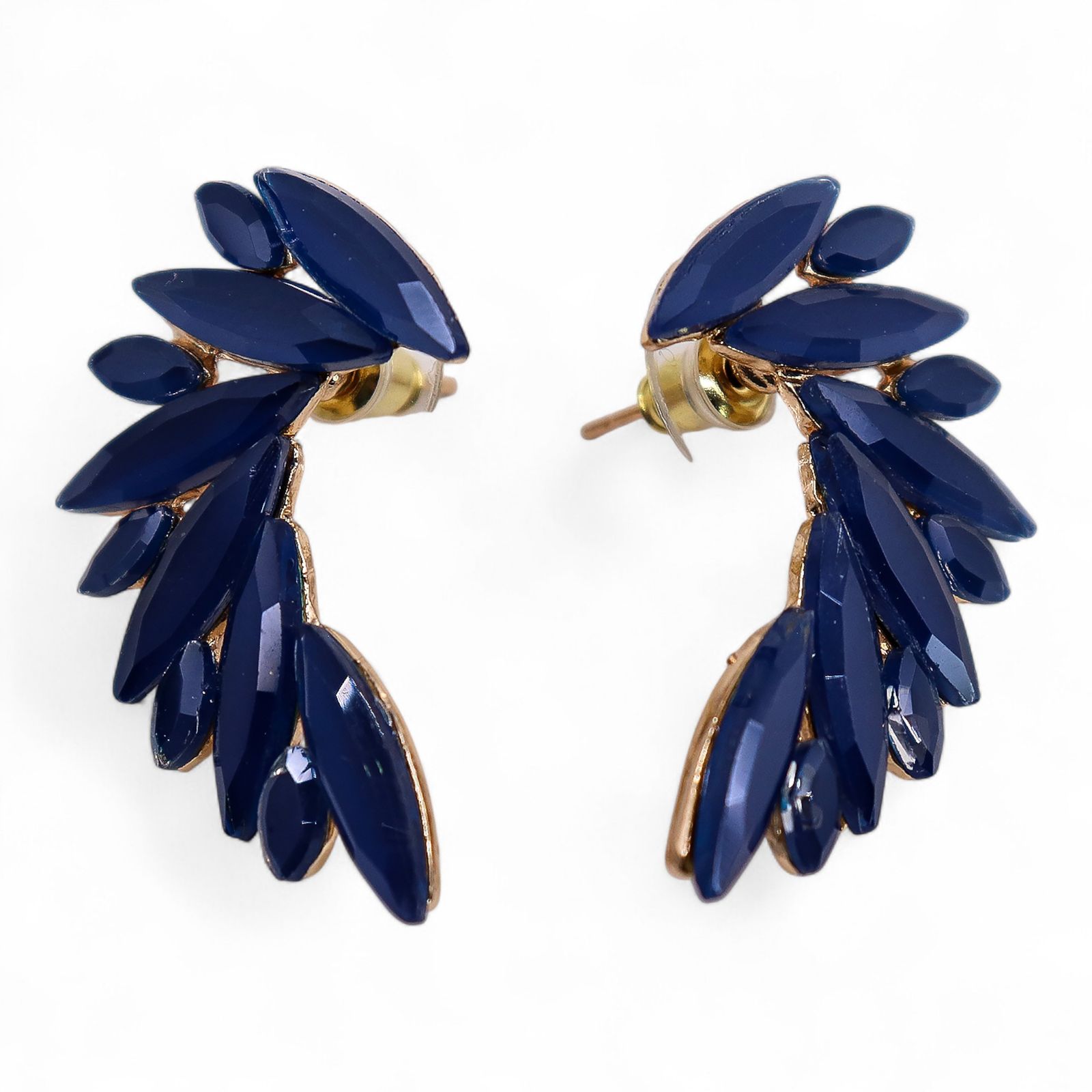 Pendientes de Cristal Vintage - Alas de ángel - Azul - Imagen 2