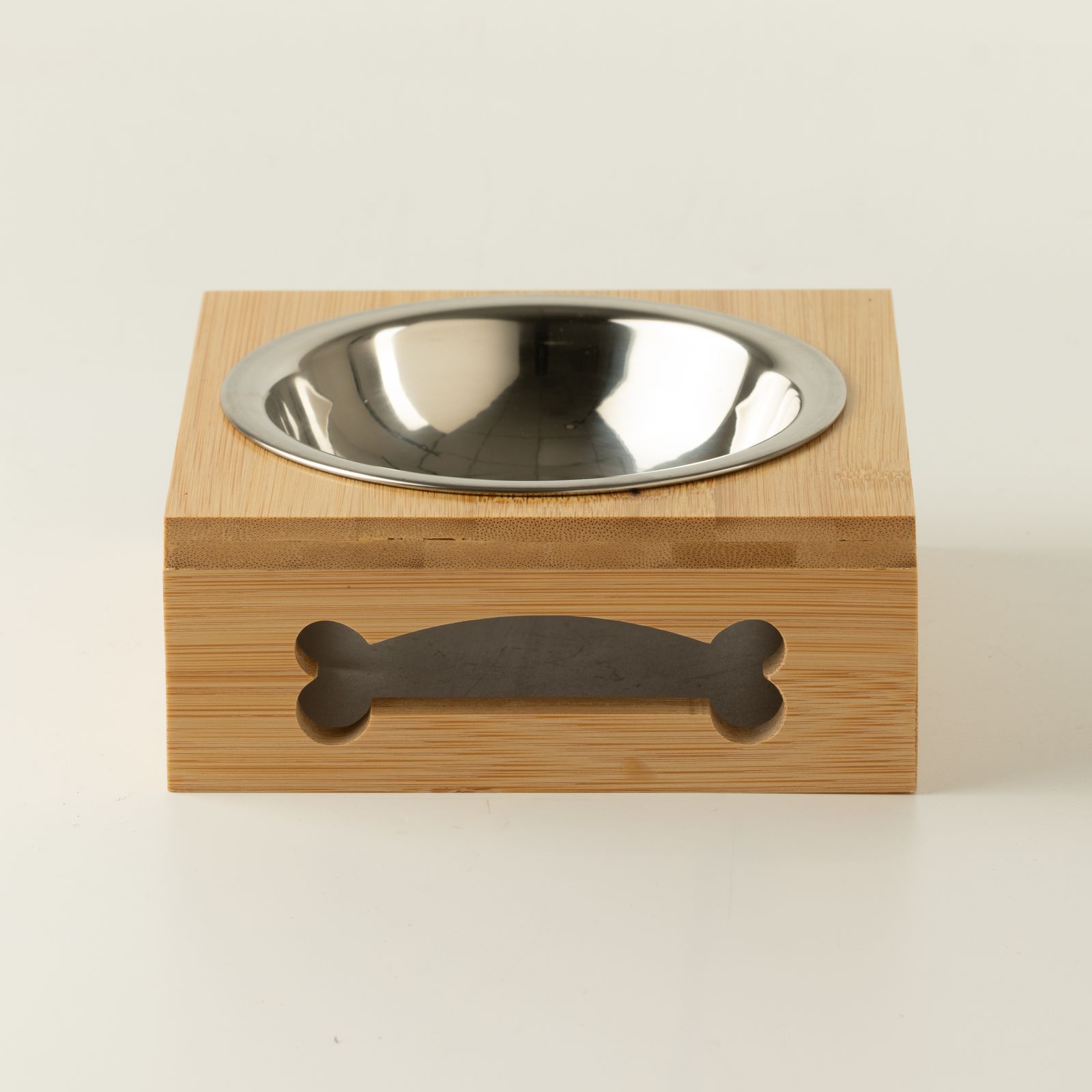 Cuencos para comida PAW - de acero inoxidable único (201) en soporte de madera - 12 cm - Imagen 3