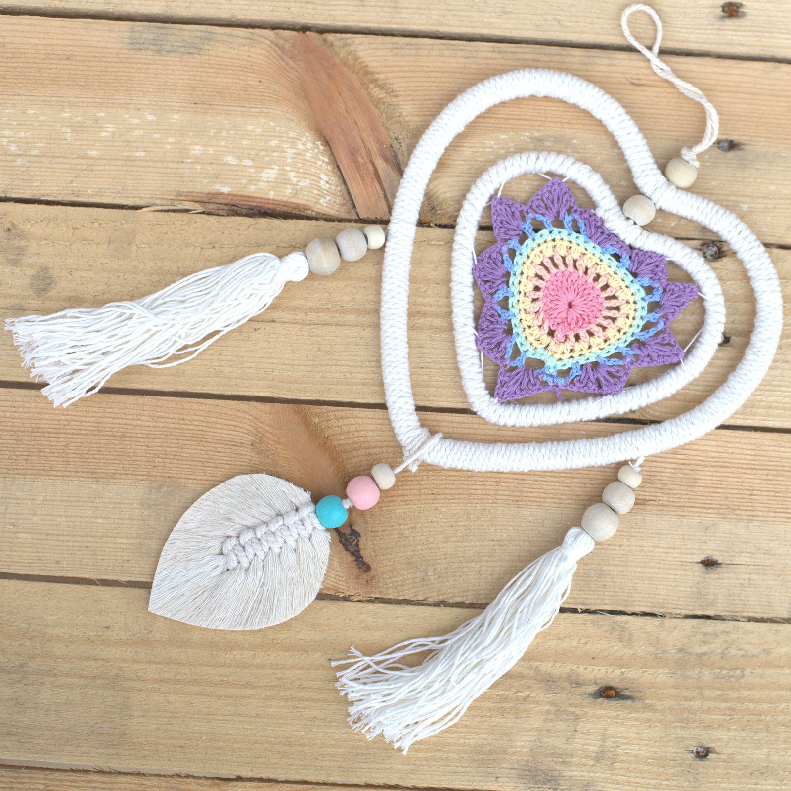 Atrapasueños - Corazón Multicolor Mediano - Imagen 3