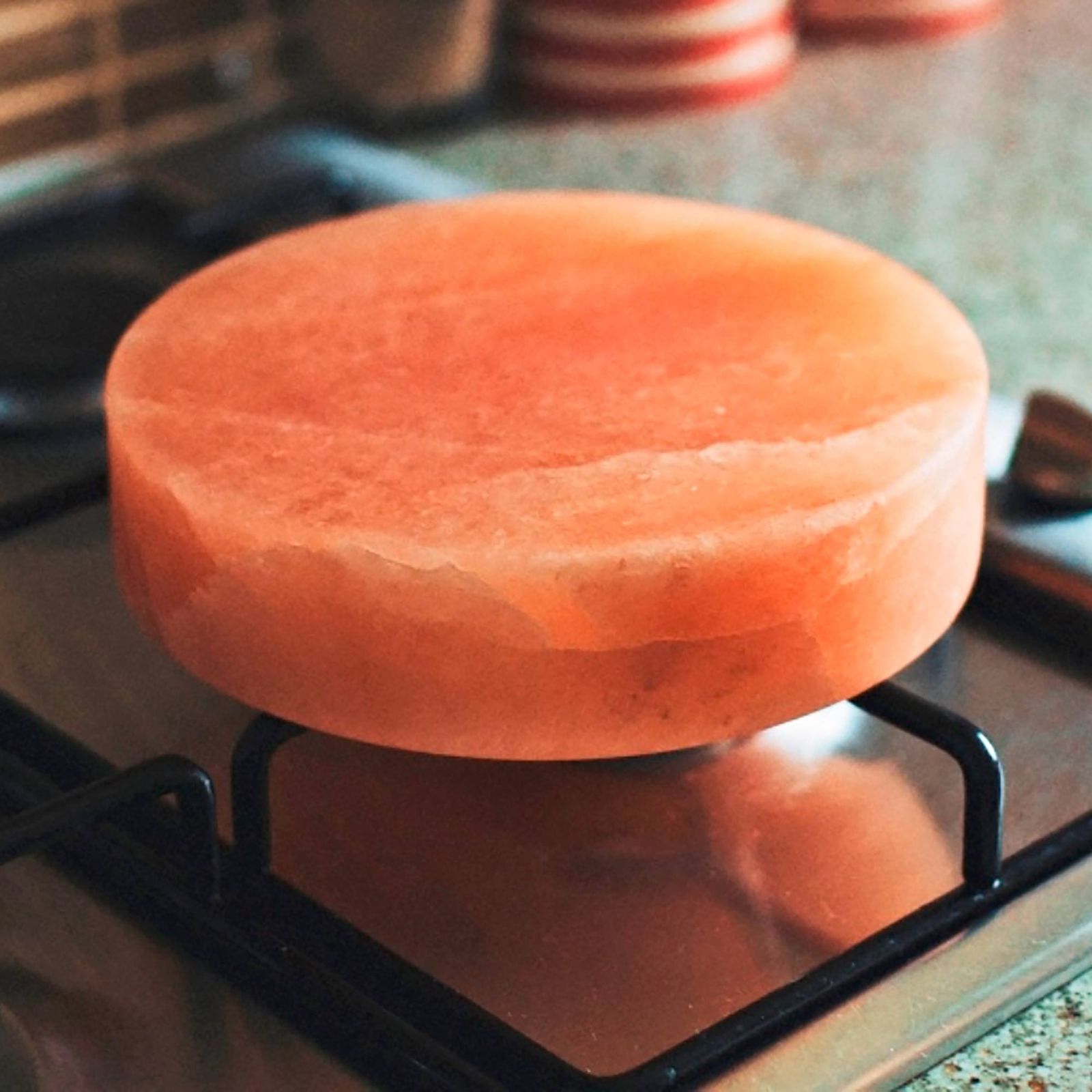Plato de cocina con sal del Himalaya - Redondo - 20x20x5cm - Imagen 2