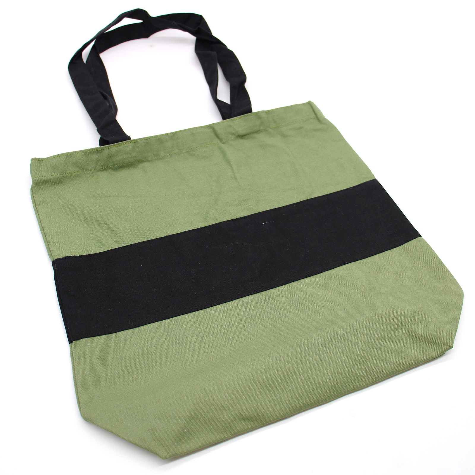 Bolsas de Algodón de Dos Tonos - 38x42x12cm - Verde y Negra - 280g - Imagen 3