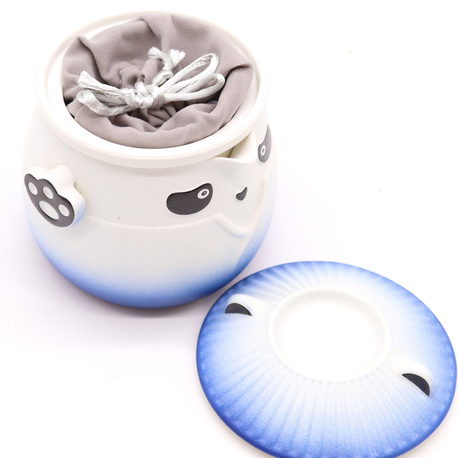 Juego de tetera Panda y tres tazas - Azul Cielo - Imagen 5
