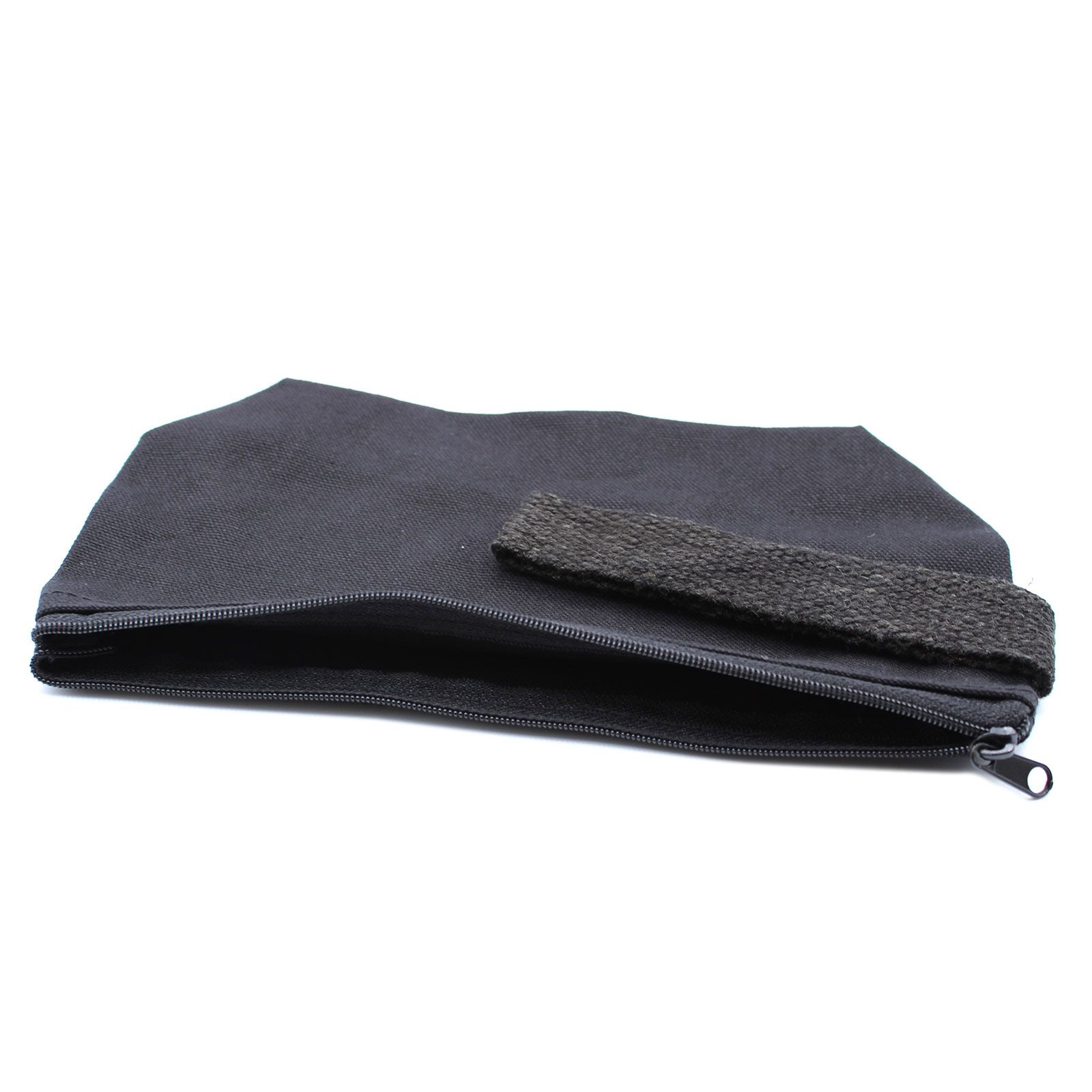 Neceser de algodón negro 10 oz - correa de mano - Imagen 2