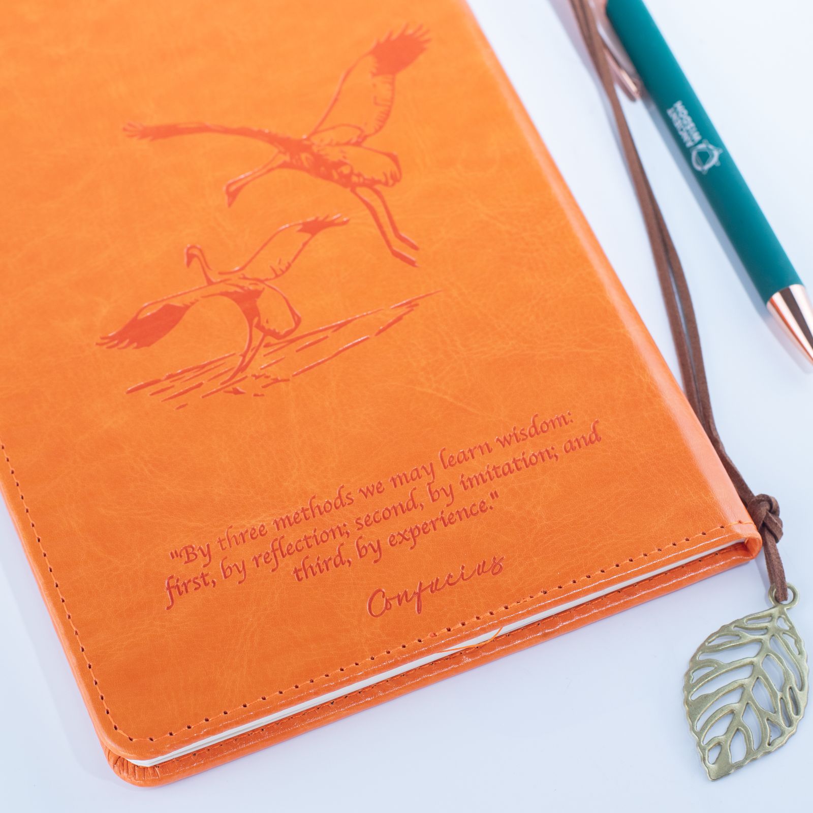 Cuaderno de intenciones A5 - Pantalla LCD borrable - Efecto cuero naranja - 80 hojas - Imagen 5