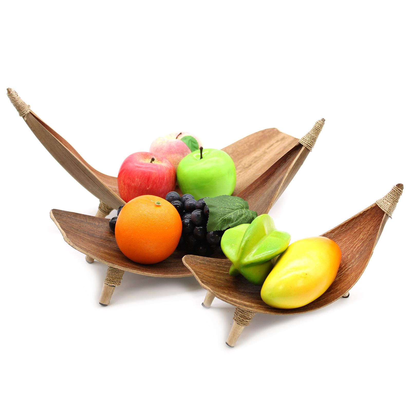 Juego de fruteros de hoja de coco - Natural - Imagen 5