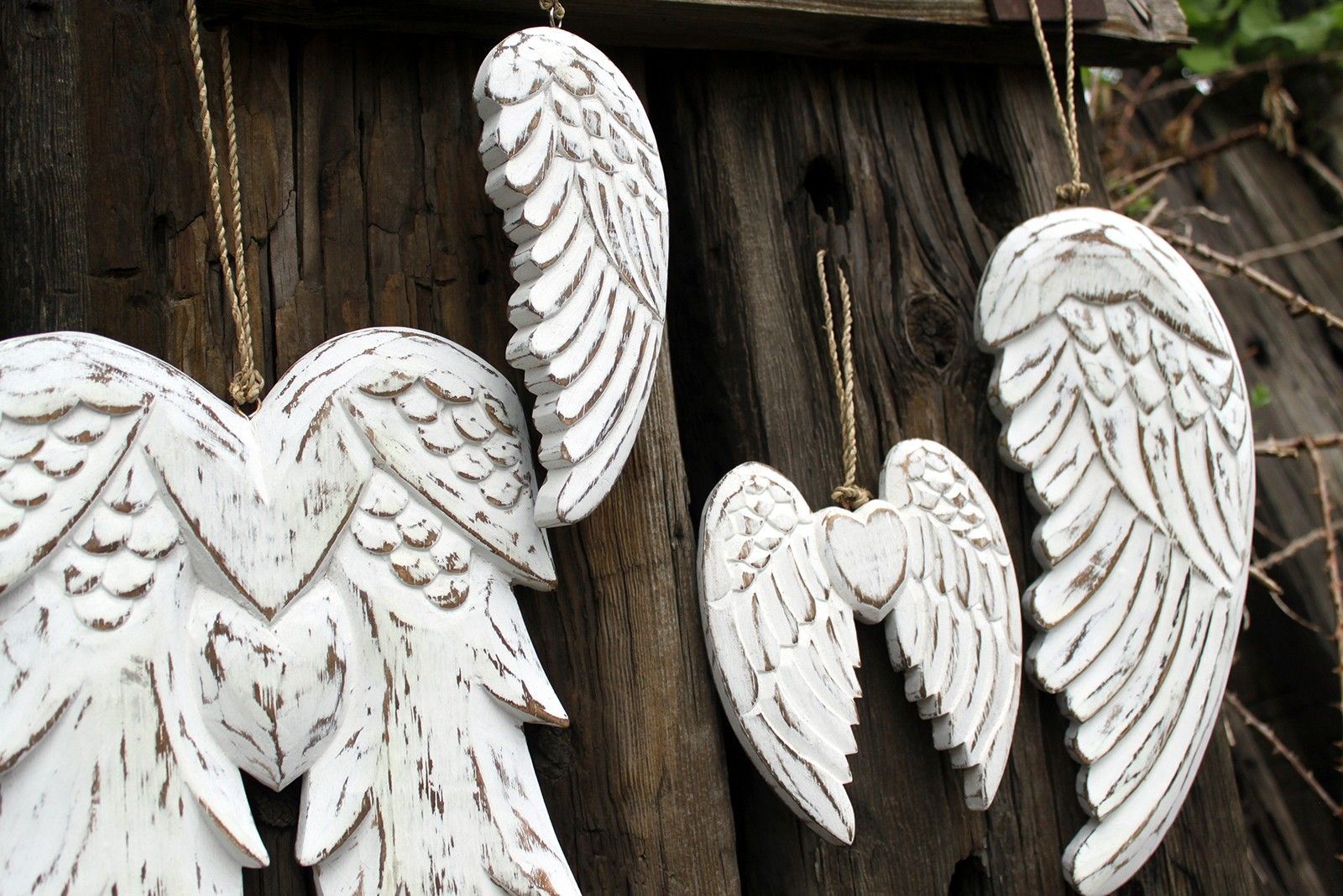 Ala de ángel doble hecha a mano y corazón - 24cm - Imagen 6