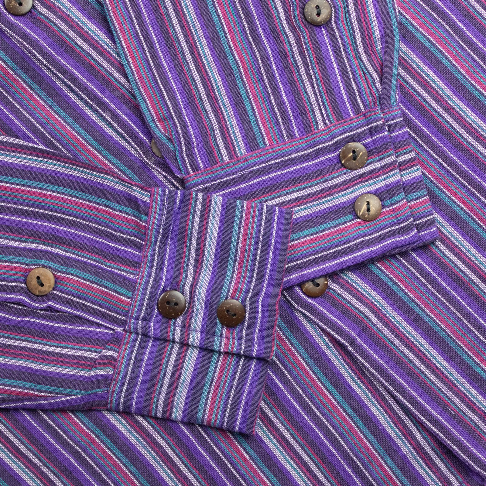 Nomad Sari Grandad Shirt - Negro Púrpura - XL - Imagen 7