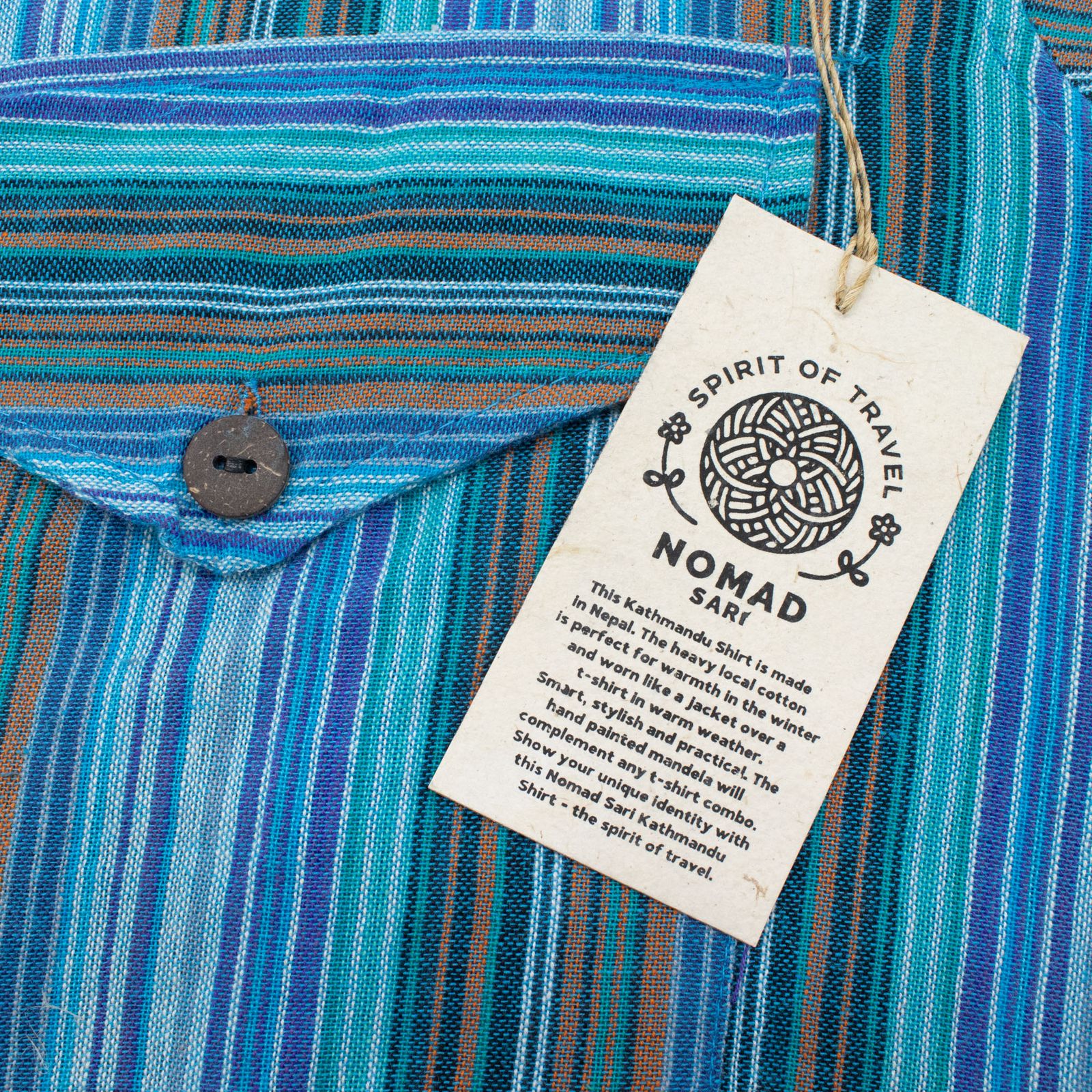 Nomad Sari Camisa de abuelo - Turquesa - Grande - Imagen 4