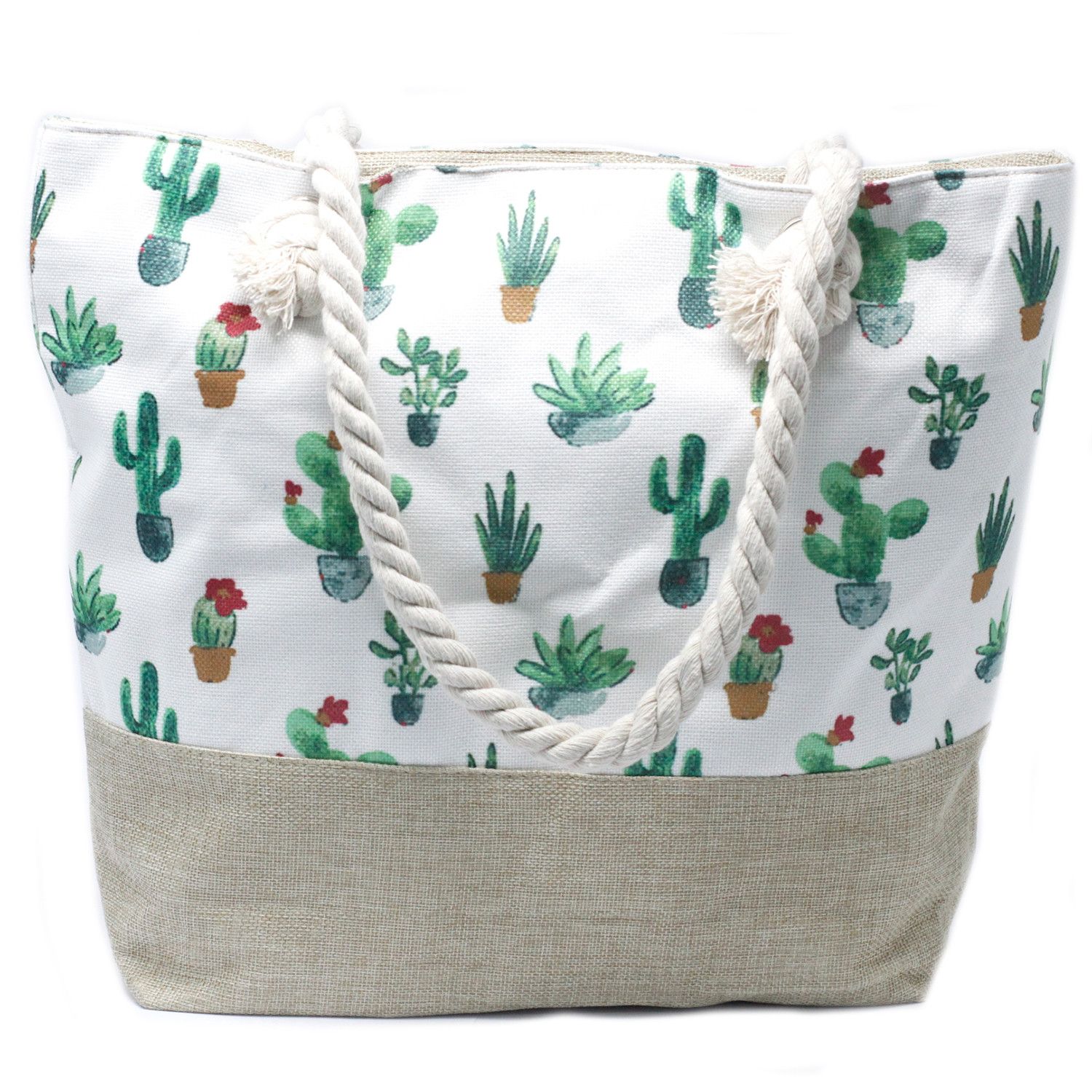 Bolso shopper con asa de cuerda - Mini Cactus - Imagen 5