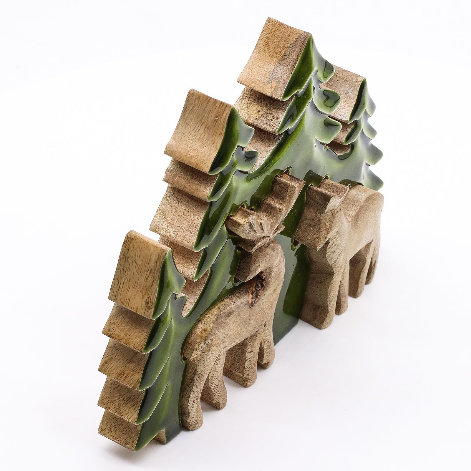 Perdido en el bosque - Dos ciervos en el bosque Decoración de madera 3D - 18x23cm - Imagen 9
