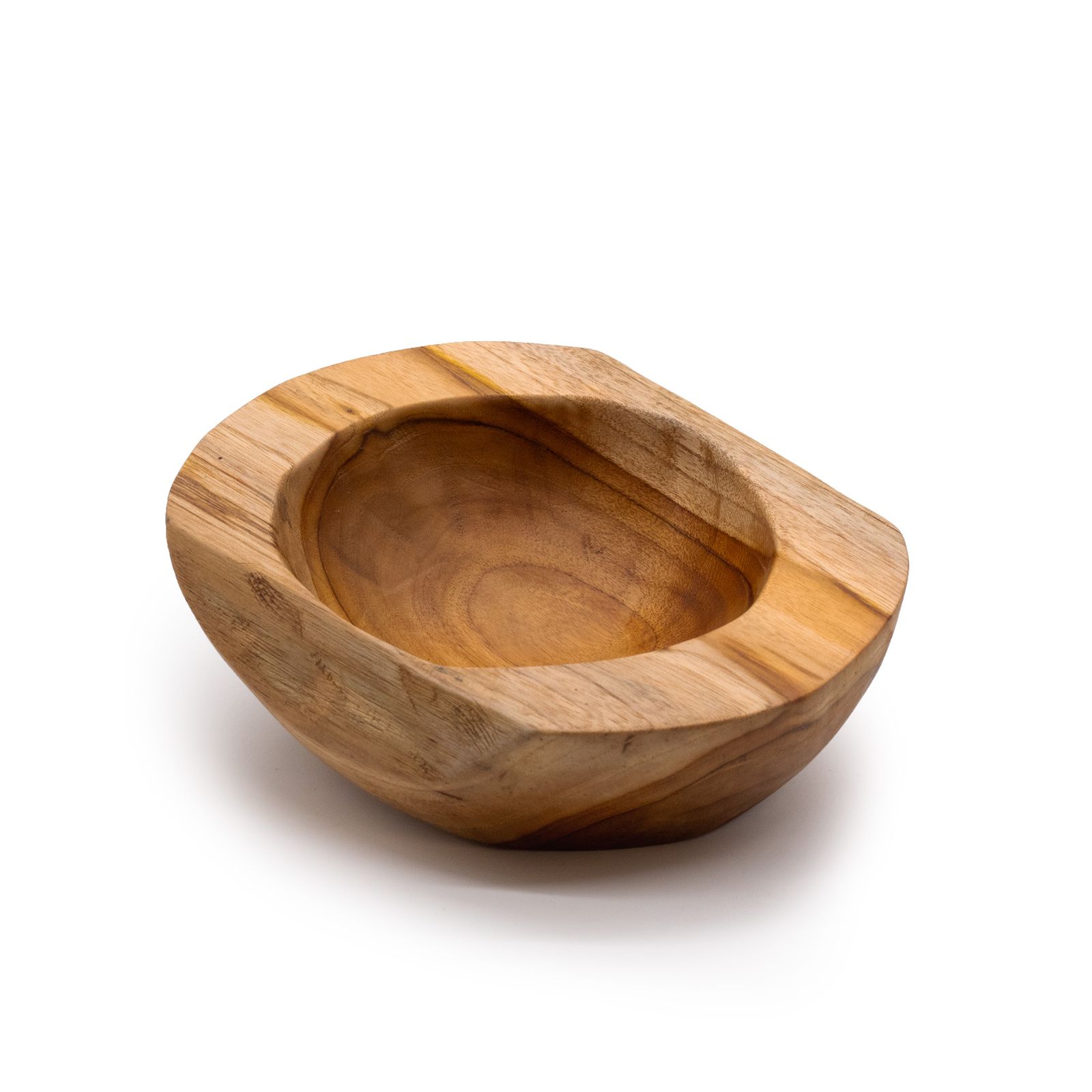 Cuenco mediano de madera de teca con forma natural - 20x7cm - Imagen 4