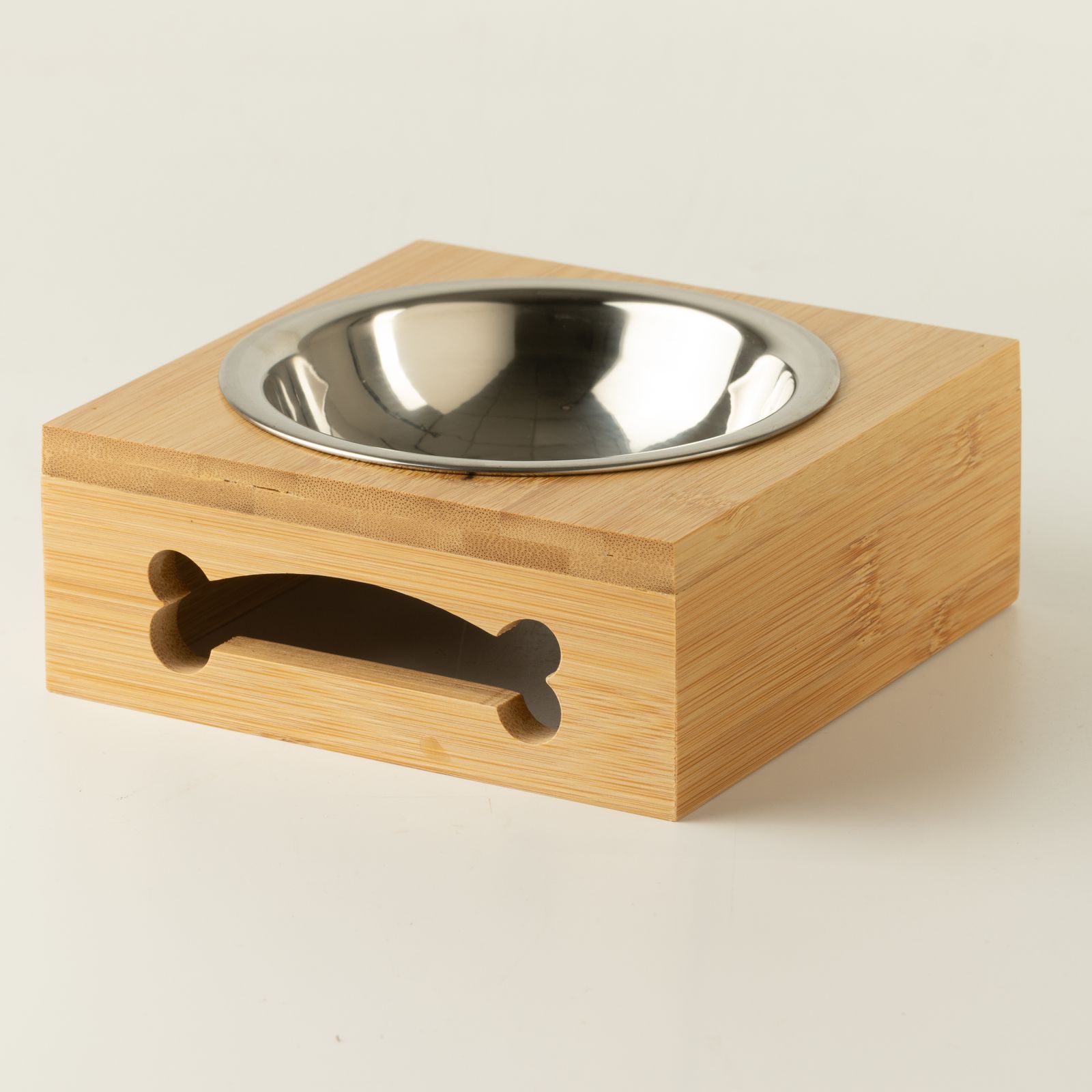 Cuencos para comida PAW - de acero inoxidable único (201) en soporte de madera - 12 cm - Imagen 4