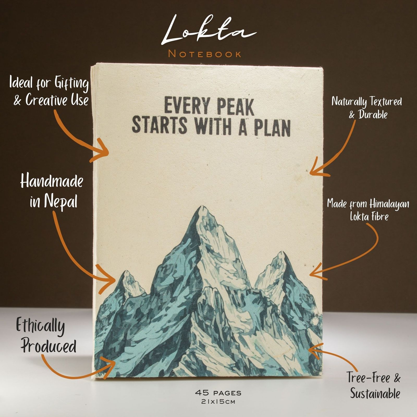 Cuaderno de inspiración Lrg Lokta (21x15cm) - 45 hojas - Every Peak - incluye marcador - Imagen 3