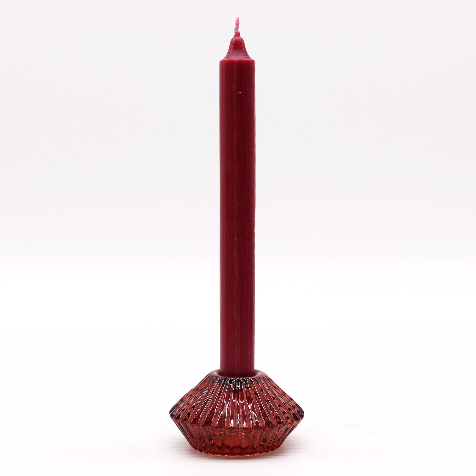 Portavelas reversible con diseño de flor para cena / vela de té - Rojo vampiro - Imagen 3