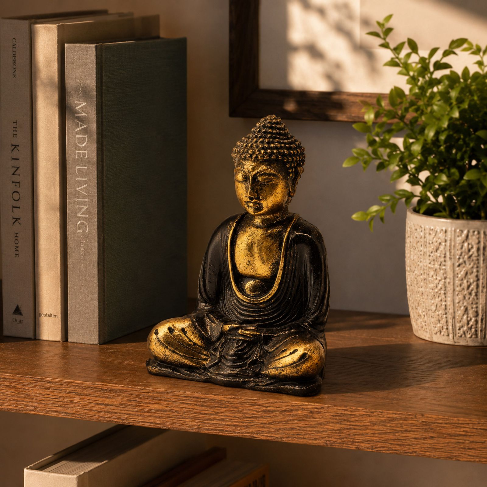 Buddha Negro y Oro- Med - Imagen 3