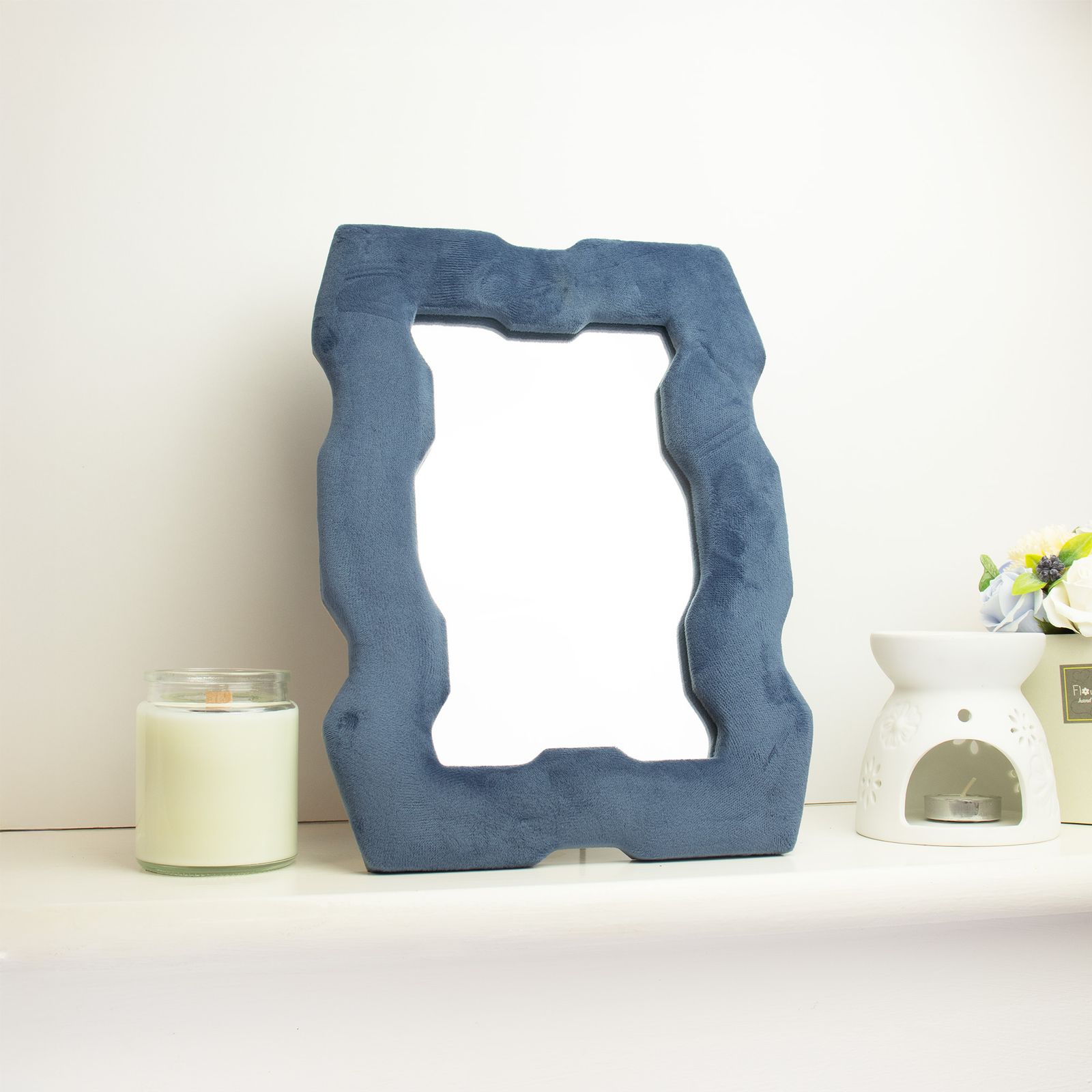 Espejo suave y ondulado – Marco grueso – Azul real (30.5x22.5x2.3cm) - Imagen 3
