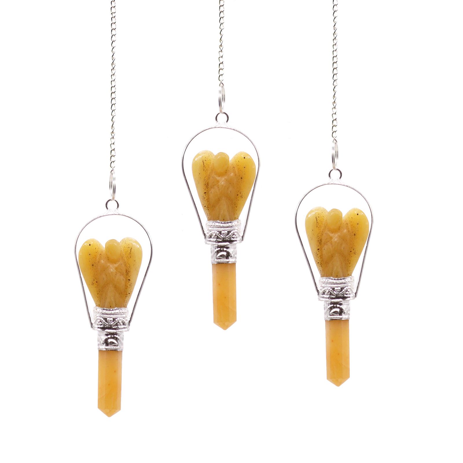 Péndulo de ángel con anillo de cuarzo amarillo - Imagen 2