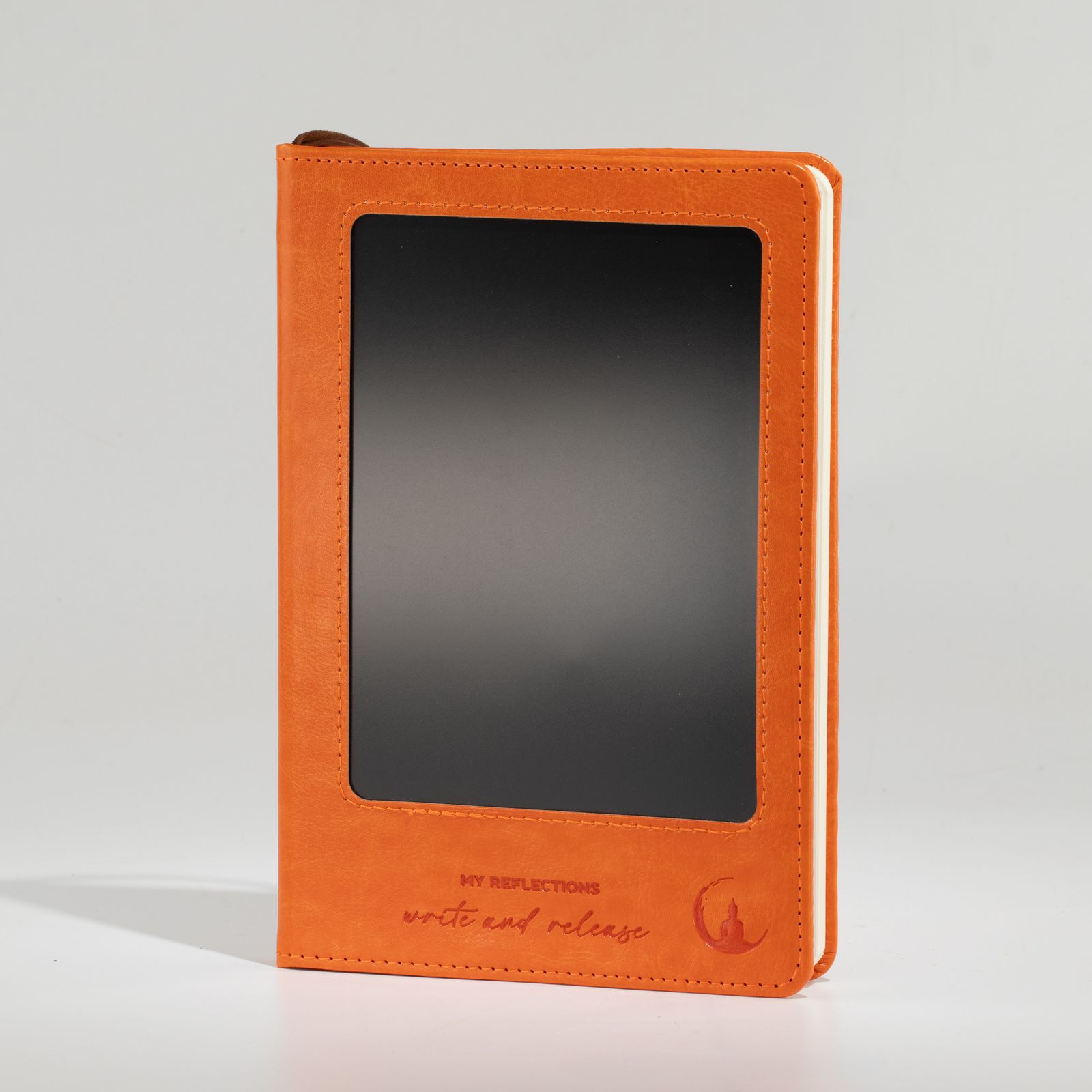 Cuaderno de intenciones A5 - Pantalla LCD borrable - Efecto cuero naranja - 80 hojas - Imagen 8