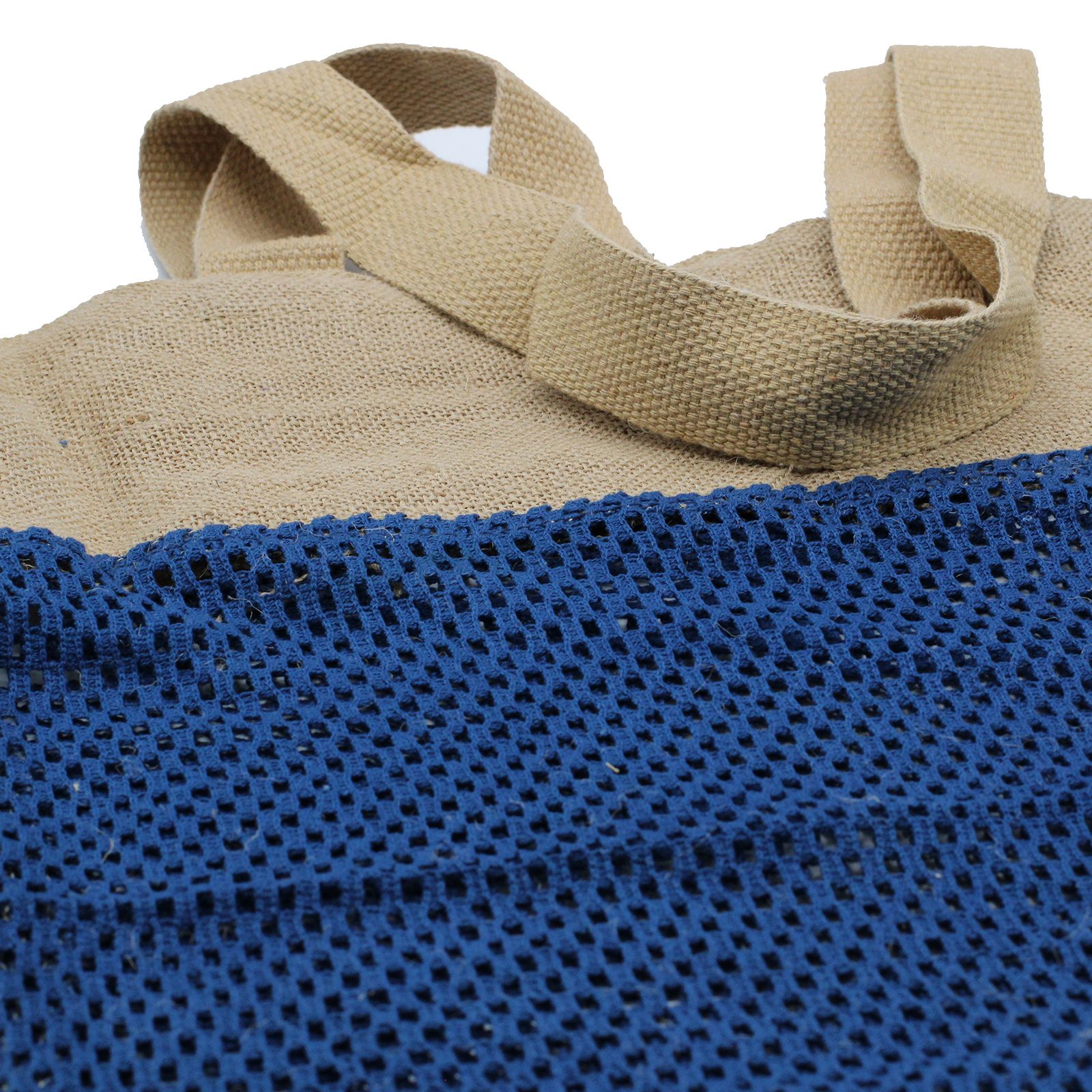 Bolsa de Malla de Yute Suave Puro y Algodón- Denim - Imagen 2