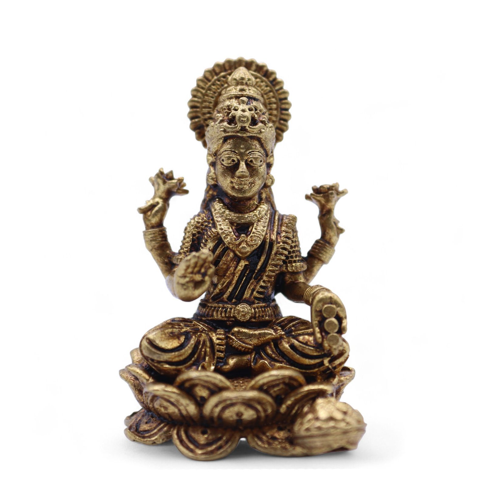 Dioses en miniatura de latón - Laxmi (22 g) - 37 mm - Imagen 4
