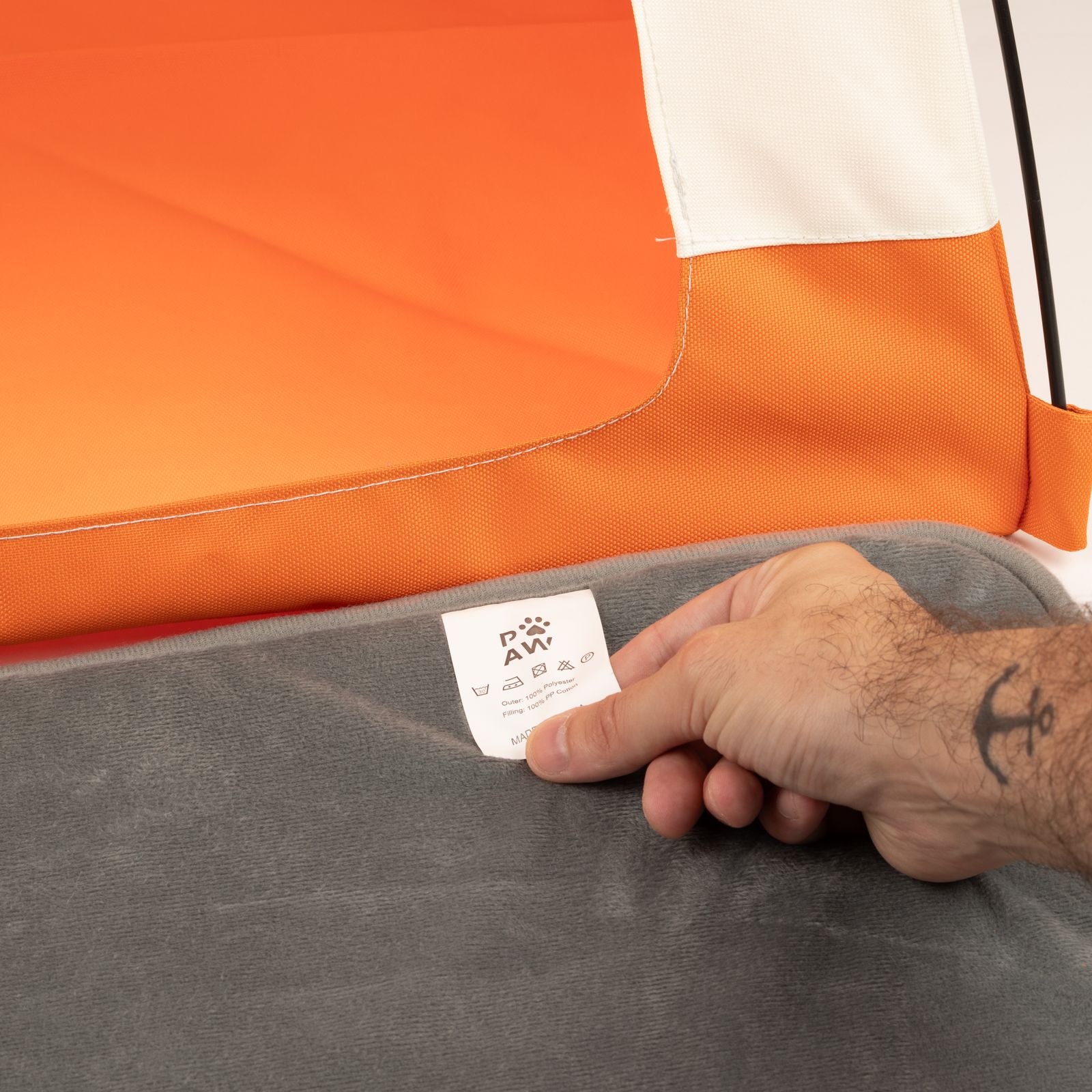 Cama PAW – Tienda beige y naranja – 58 × 58 × 48 cm - Imagen 2