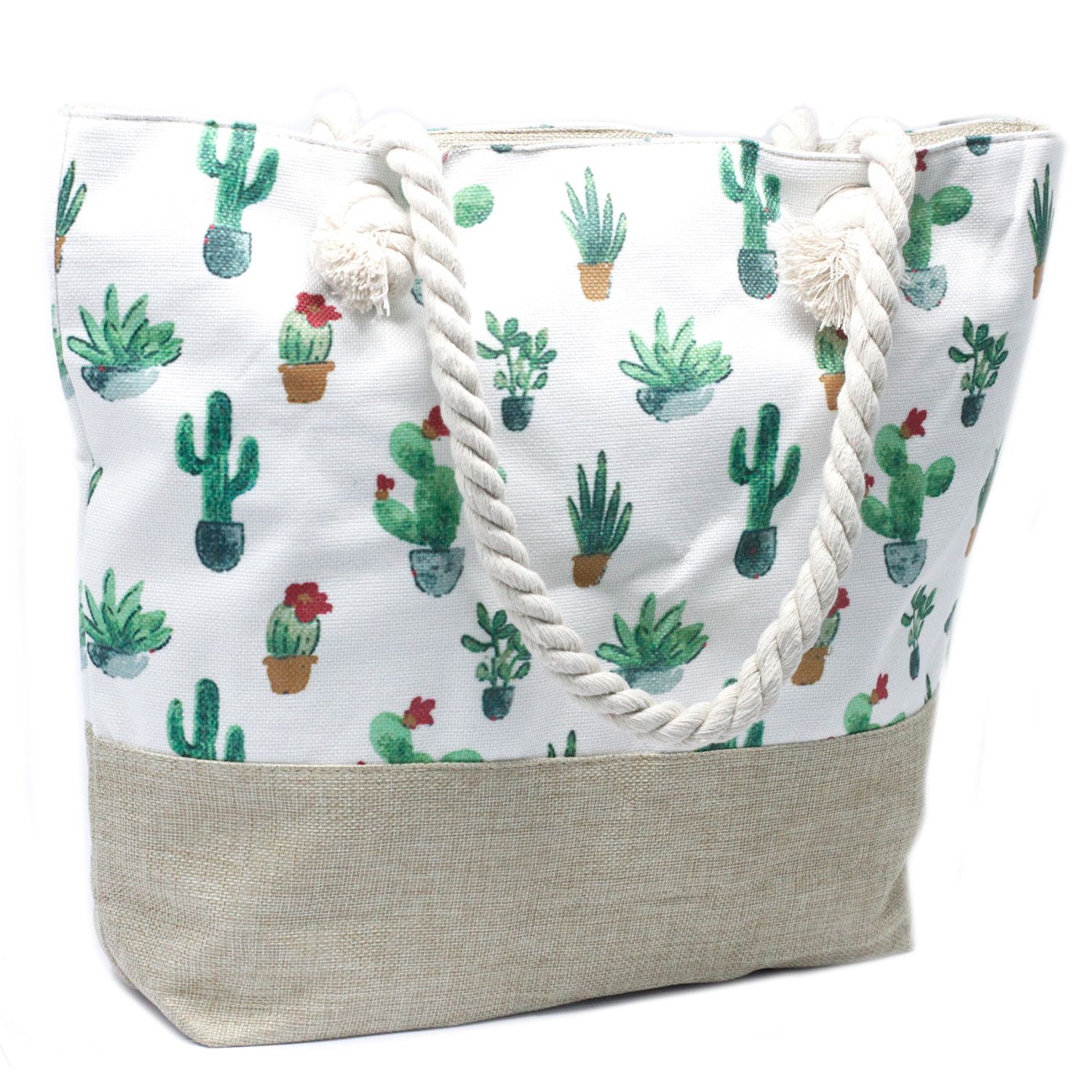 Bolso shopper con asa de cuerda - Mini Cactus - Imagen 4