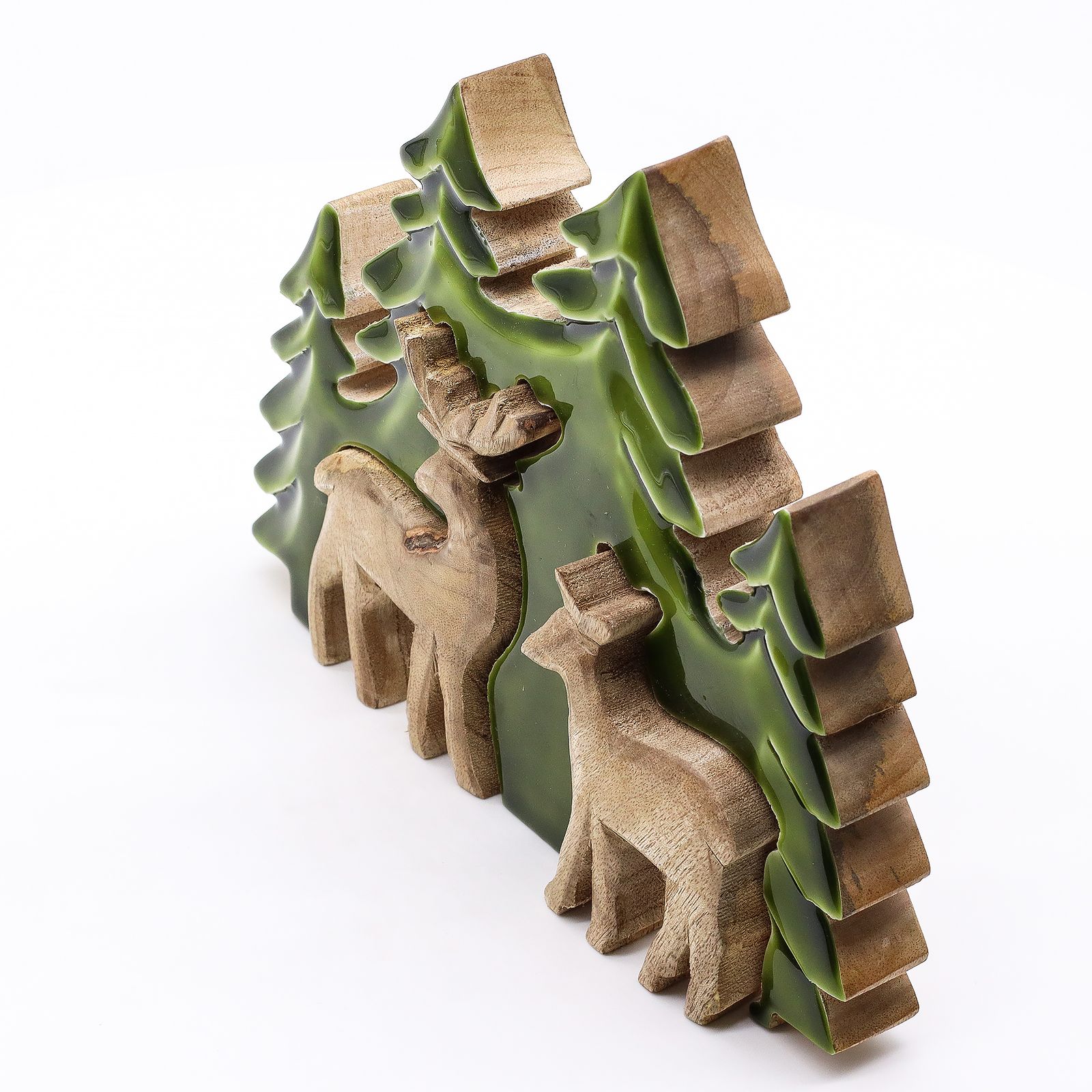 Perdido en el bosque - Dos ciervos en el bosque Decoración de madera 3D - 18x23cm - Imagen 8