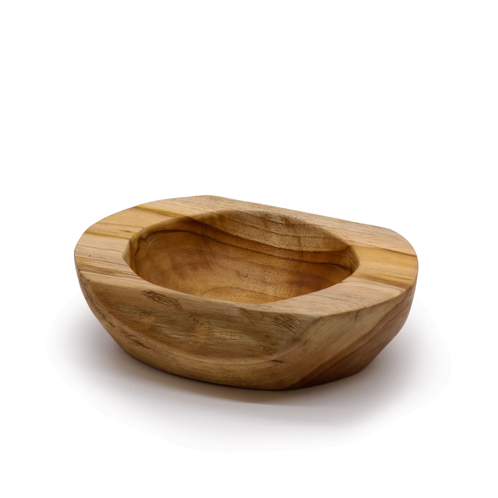 Cuenco grande de madera de teca con forma natural - 25x7cm - Imagen 3