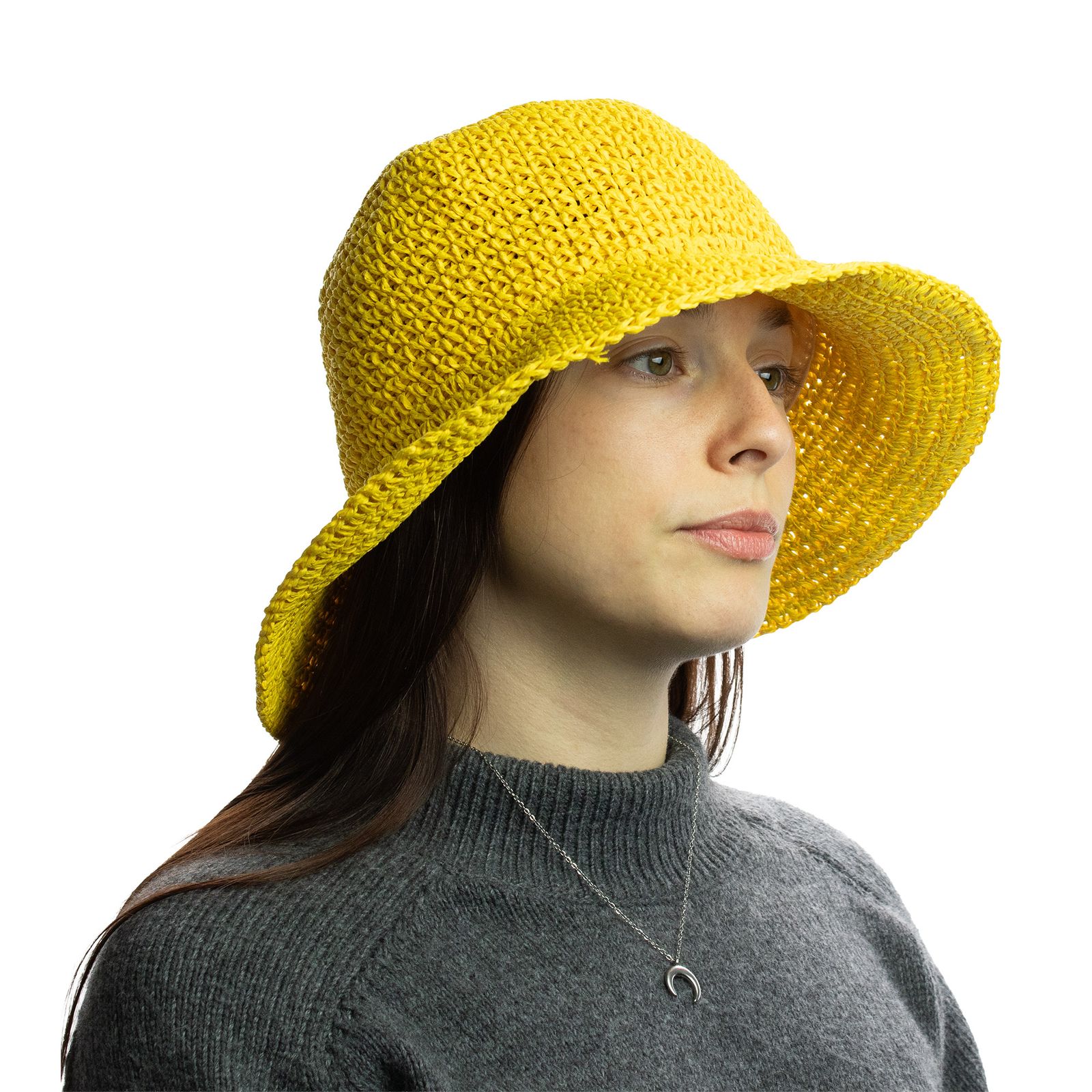 Nomad Sari Sombrero de Paja de Ala Ancha para Sol - Amarillo - Imagen 3