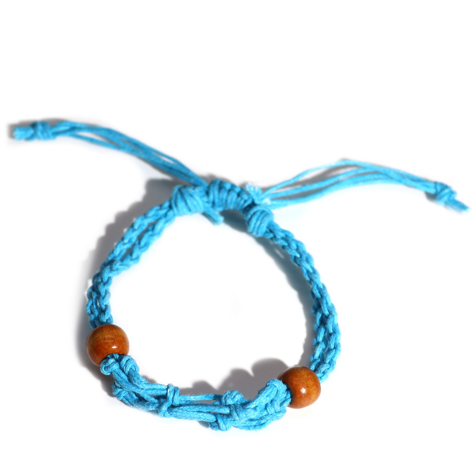 Pulsera de Macrame para Piedras Preciosas 20-28cm- Azul - Imagen 4