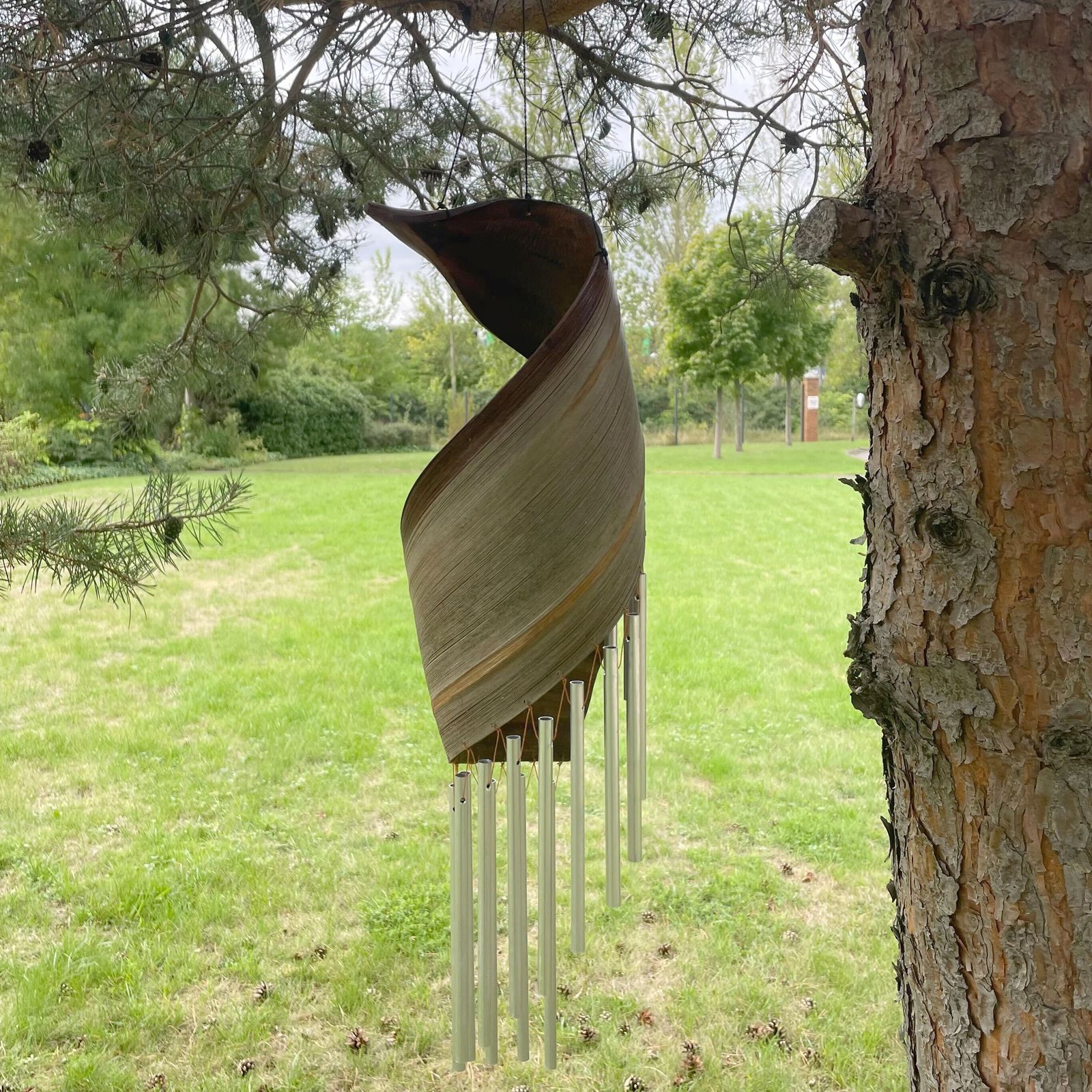 Campanillas de viento de hoja de coco - Natural - Imagen 2