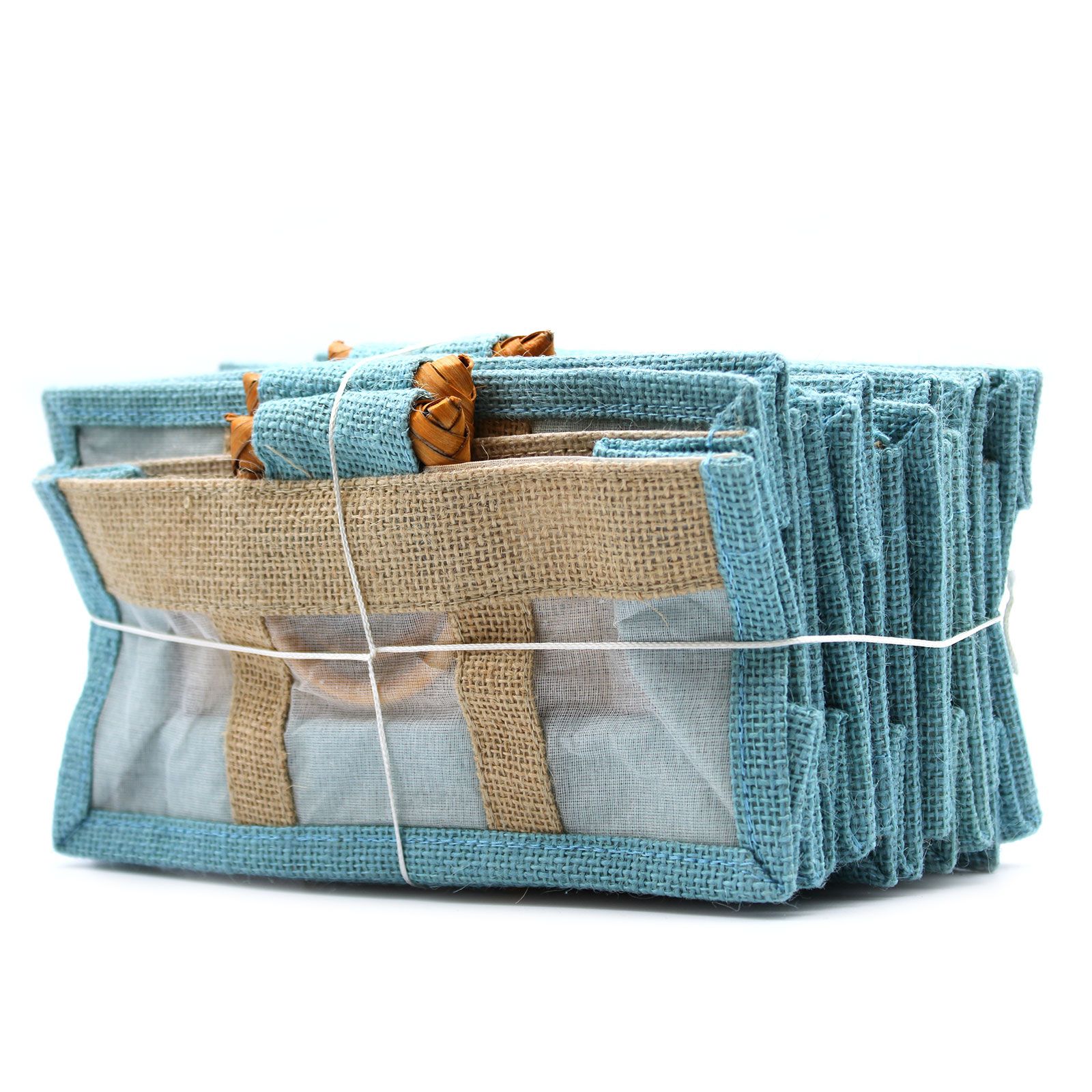Bolsa de regalo con ventana de algodón y yute puro - 3 Ventanas - Imagen 3