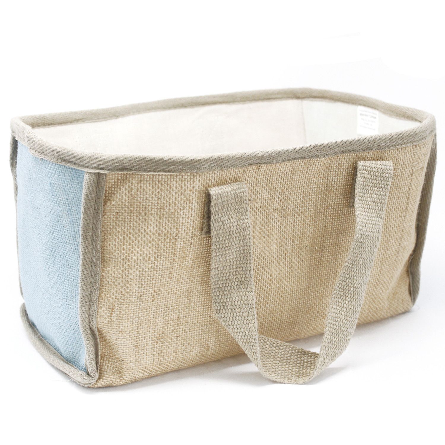 Cesta grande de yute - 33x18x20cm - Azul - Imagen 2
